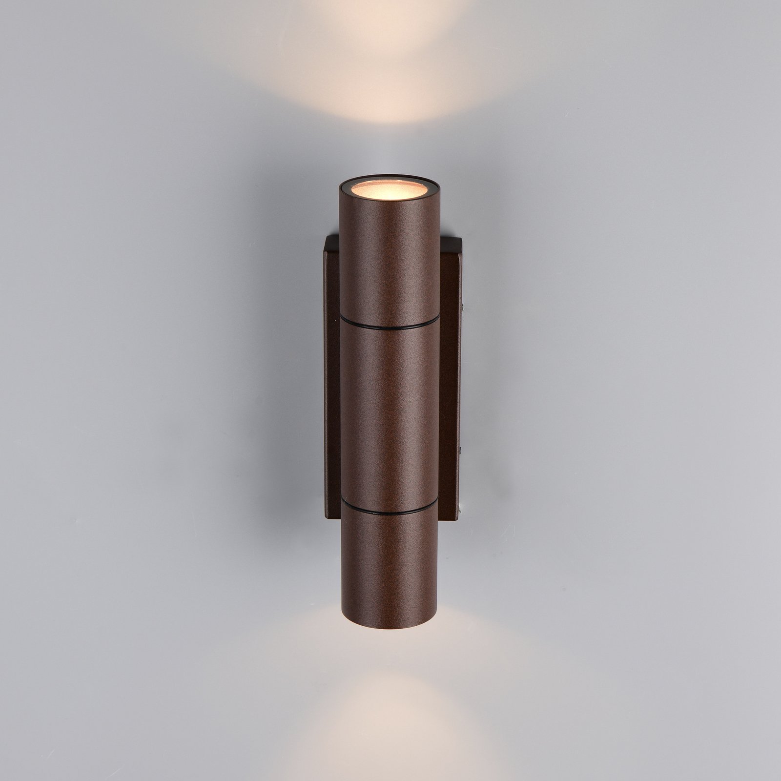 Āra sienas lampa Yamuna, rūsas krāsā, augstums 23 cm, metāls, IP65