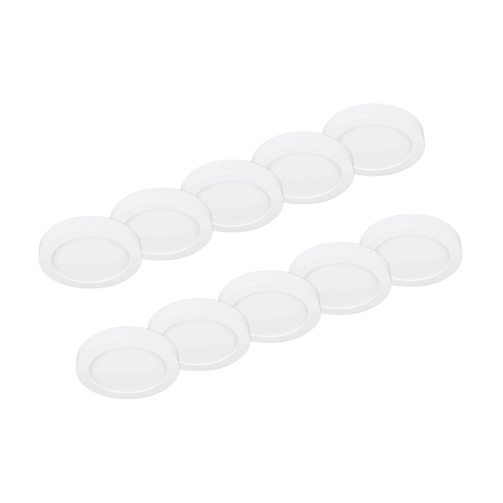Prios LED-Deckenleuchte Edwina, weiß, 12 cm, 10er-Set