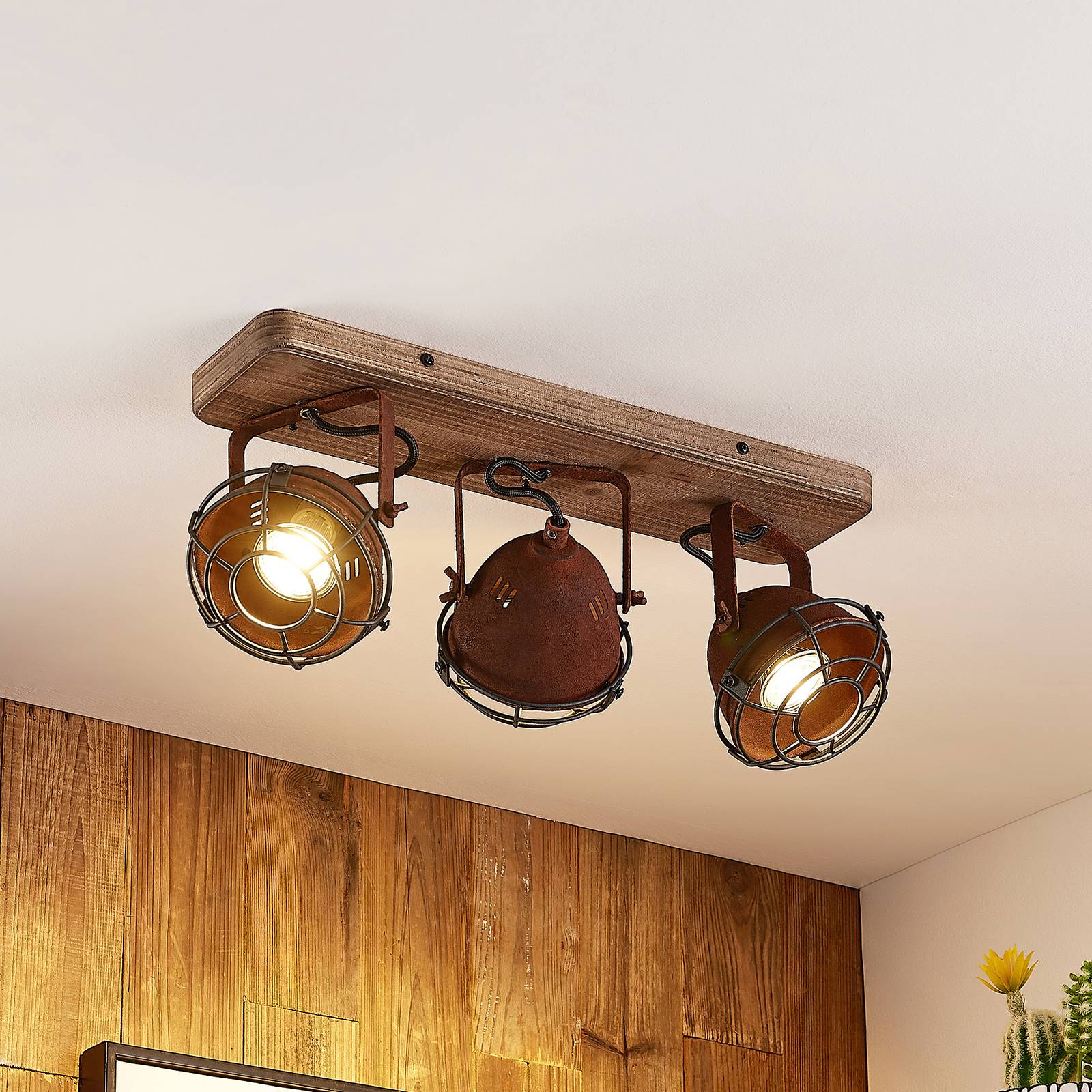 Photos - Chandelier / Lamp Lindby Farovi downlight rust, three-bulb 