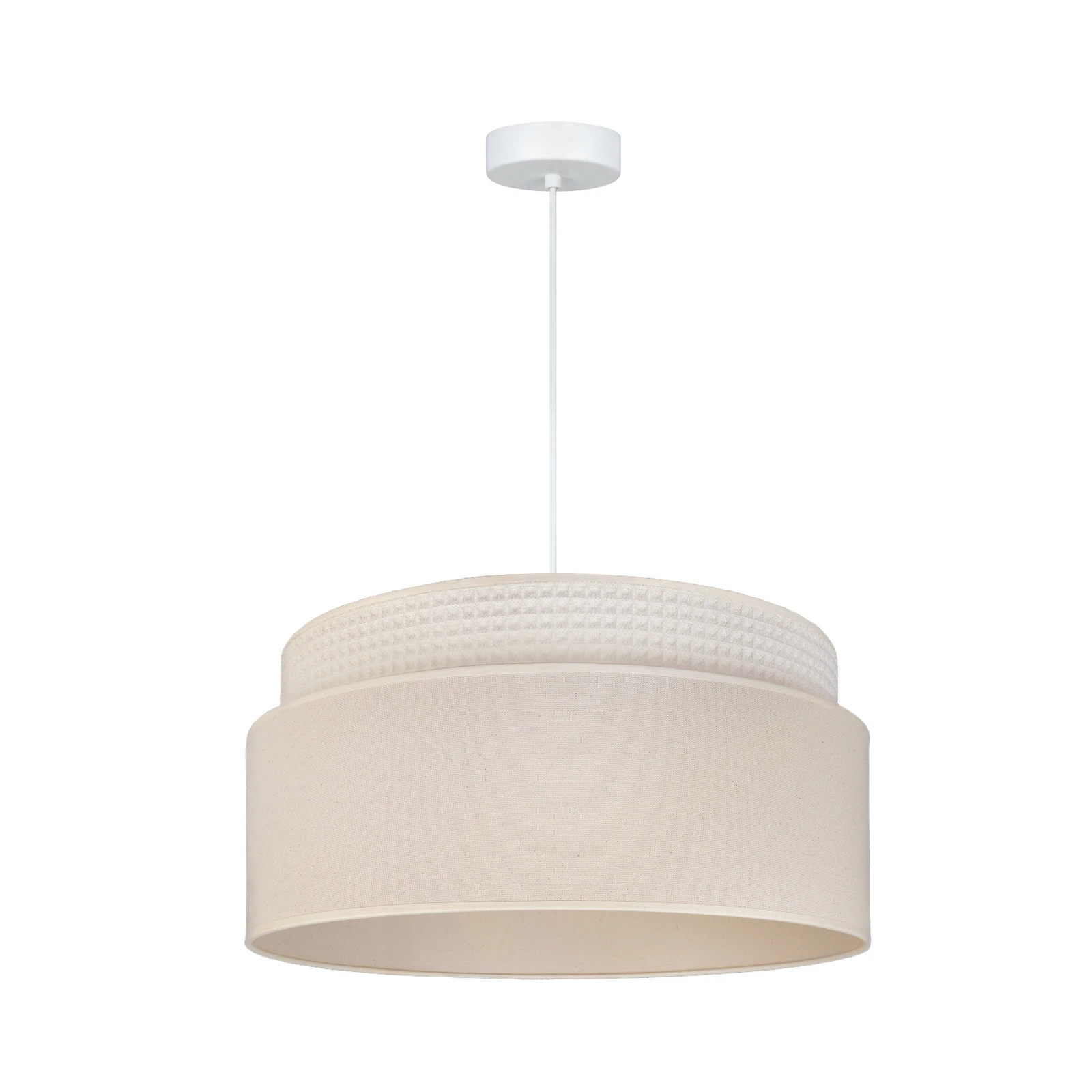 Lámpara colgante Milano, crudo/beige, Ø 45 cm, tejido, E27