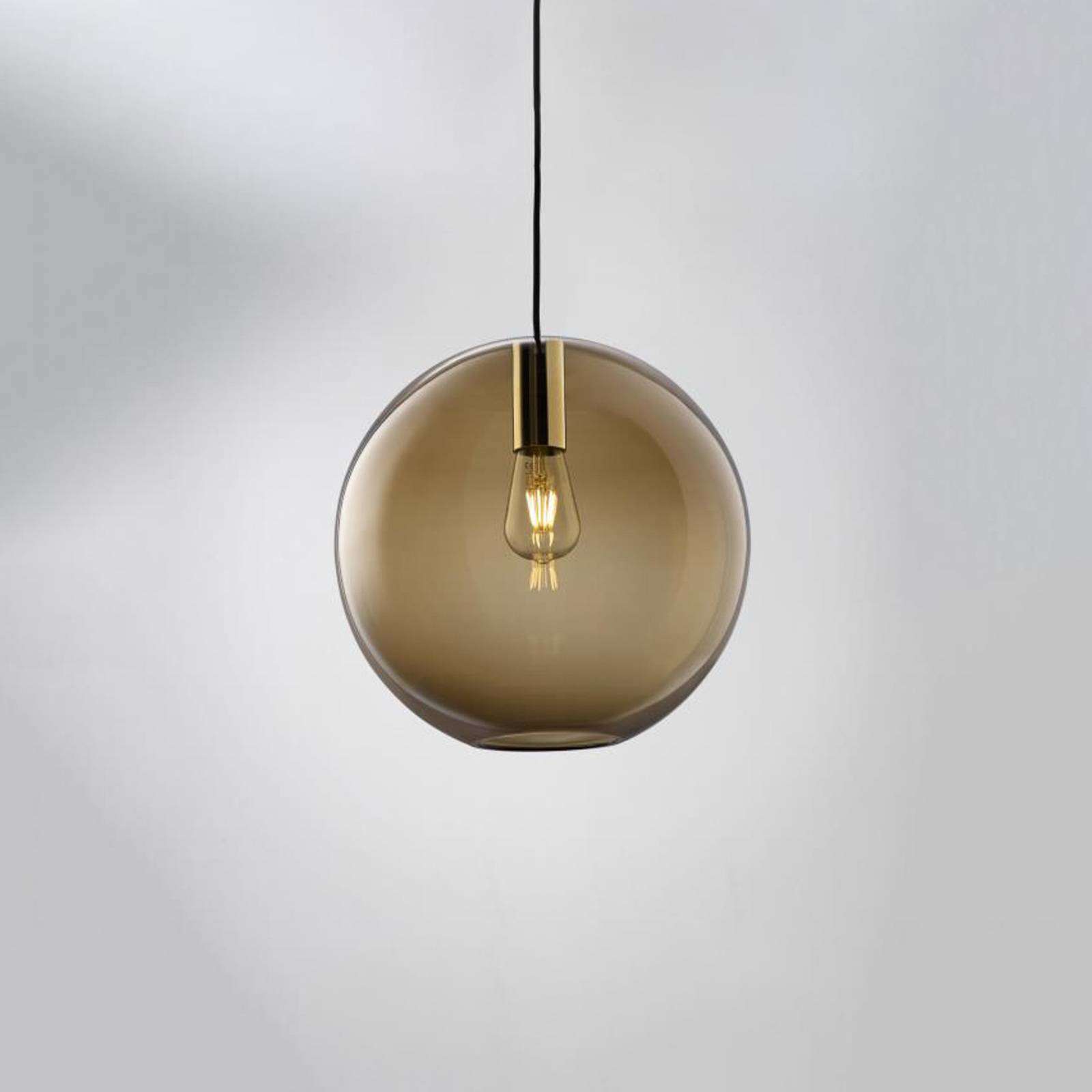 Loon Ball suspension en verre brun, chromée