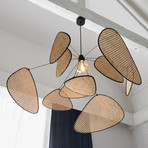 MARKET SET Pendelleuchte Screen XL, Rattan, Ø 60 cm