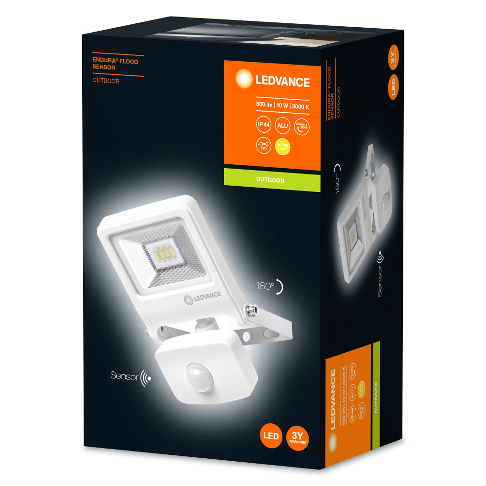 LEDVANCE Endura Flood LED-utomhusspot sensor vit