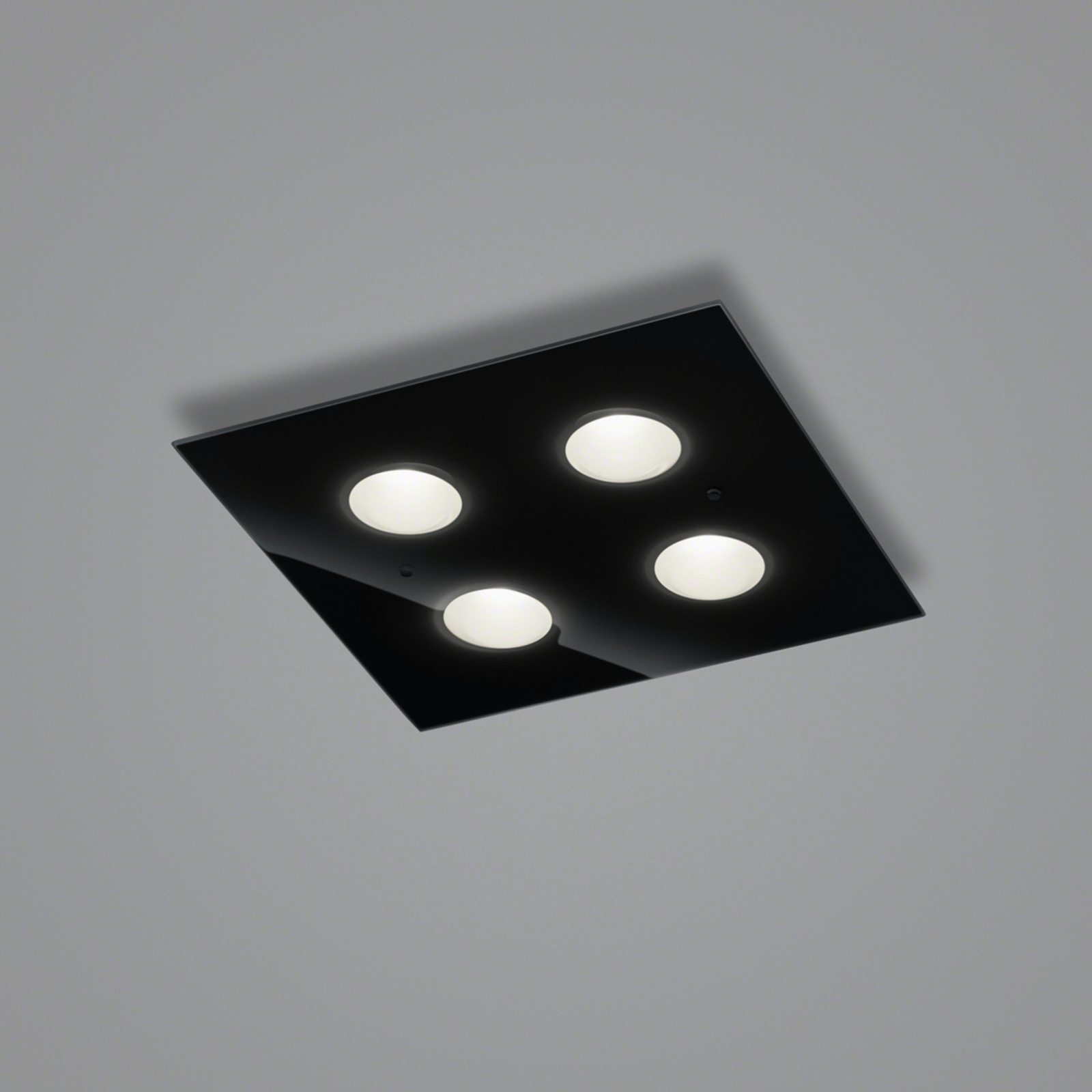 Helestra Nomi LED-Deckenlampe 38x38cm dim schwarz