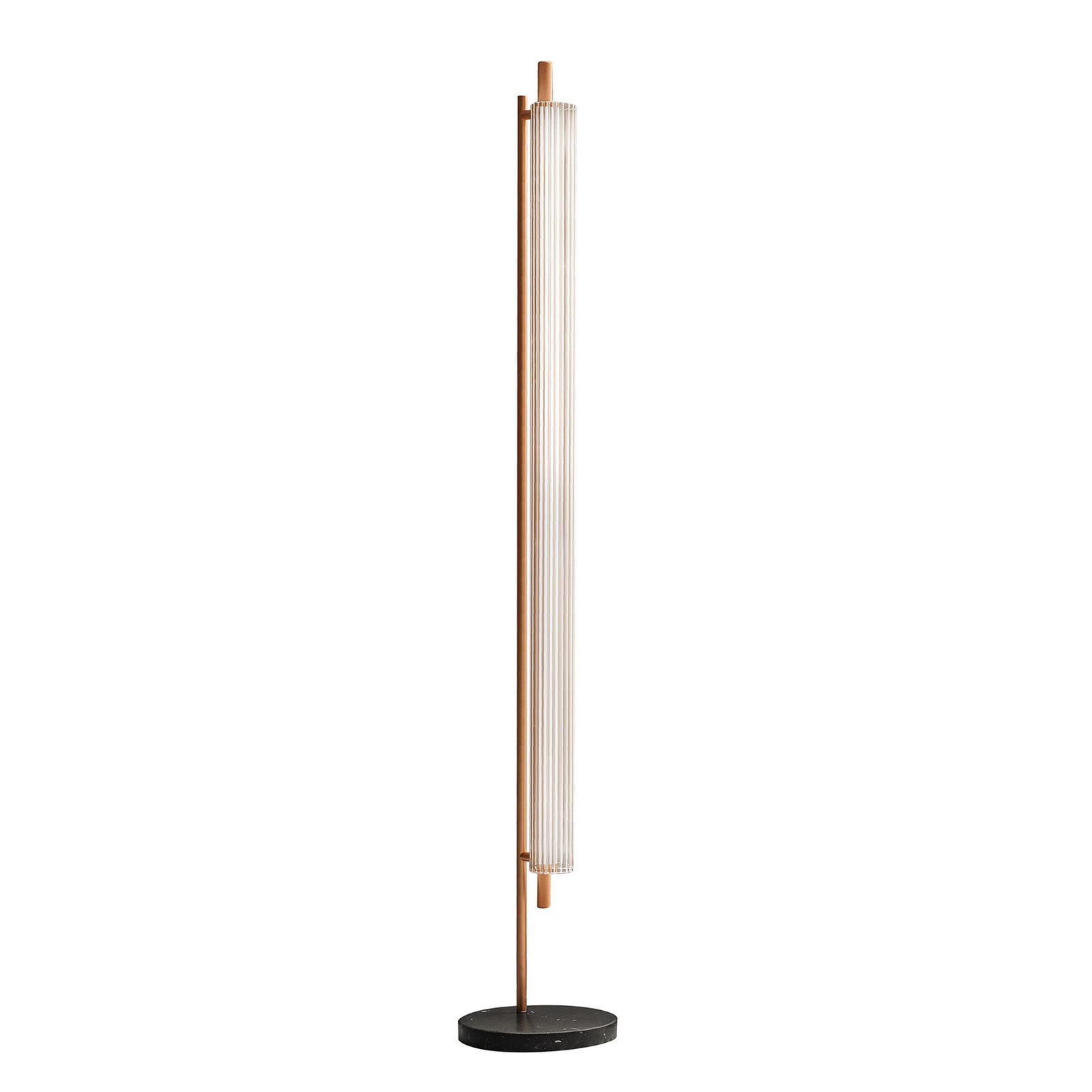 OLEV LED-Stehleuchte TRISEL, erdbraun, Metall, 2.700 K, dim