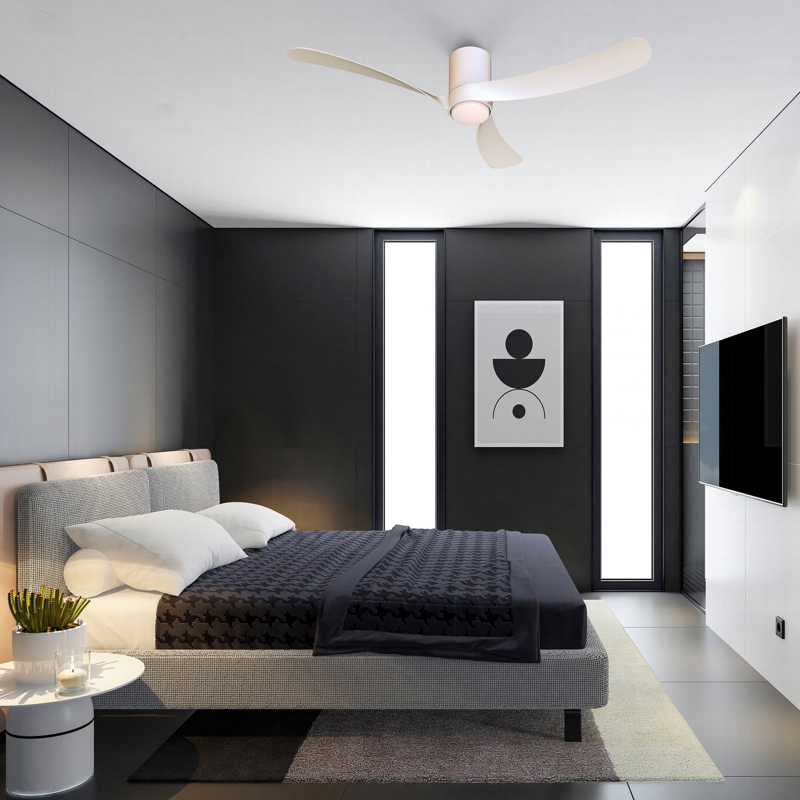 LED plafondventilator Nemo II L wit DC stil CCT - Mantra