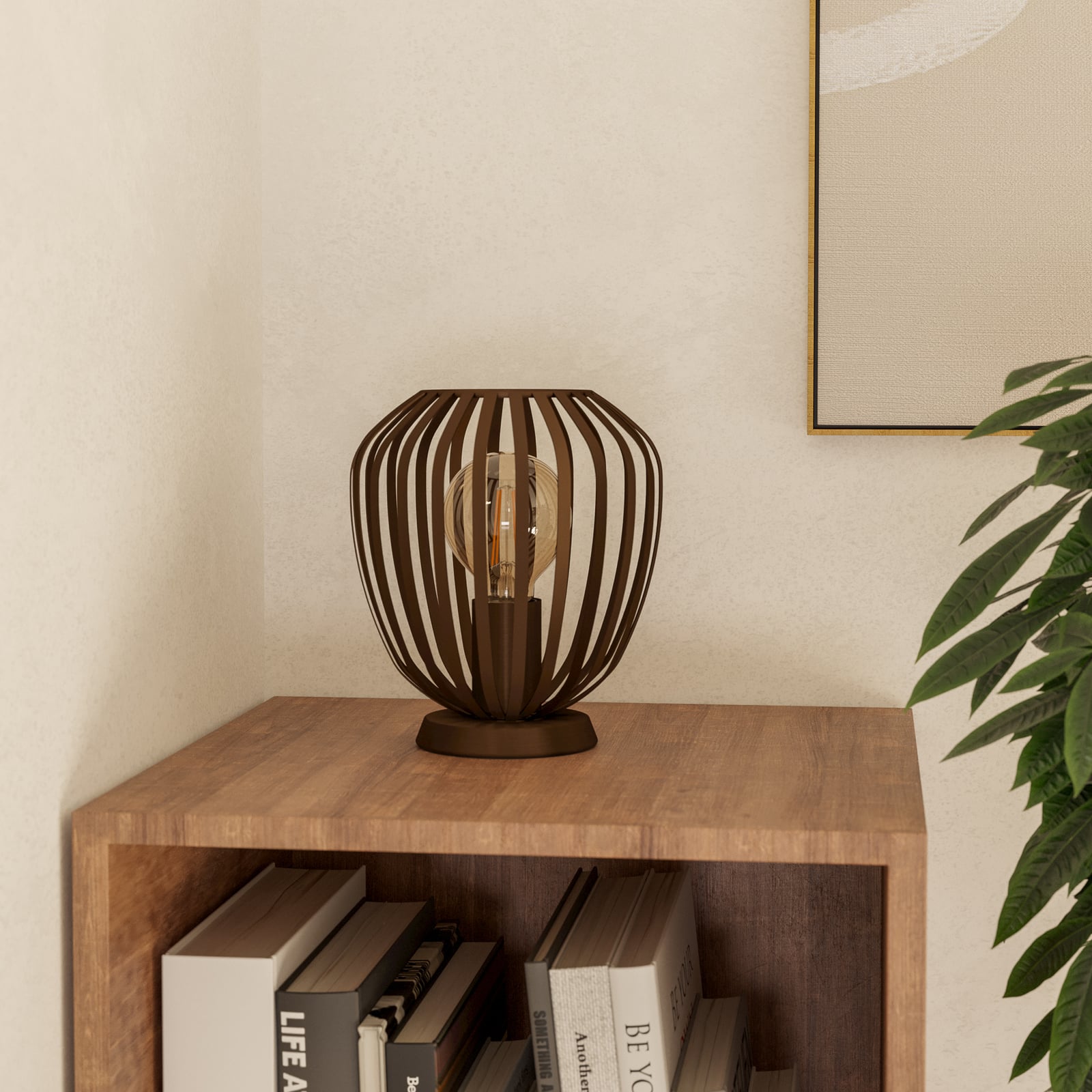 Bordlampe Espinal, børstet bronse, høyde 23 cm, metall E27