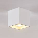 Lindby Parvin aluminium downlight, angular, white