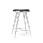 Chaise, noire, cuir/aluminium, hauteur 74 cm - Mater