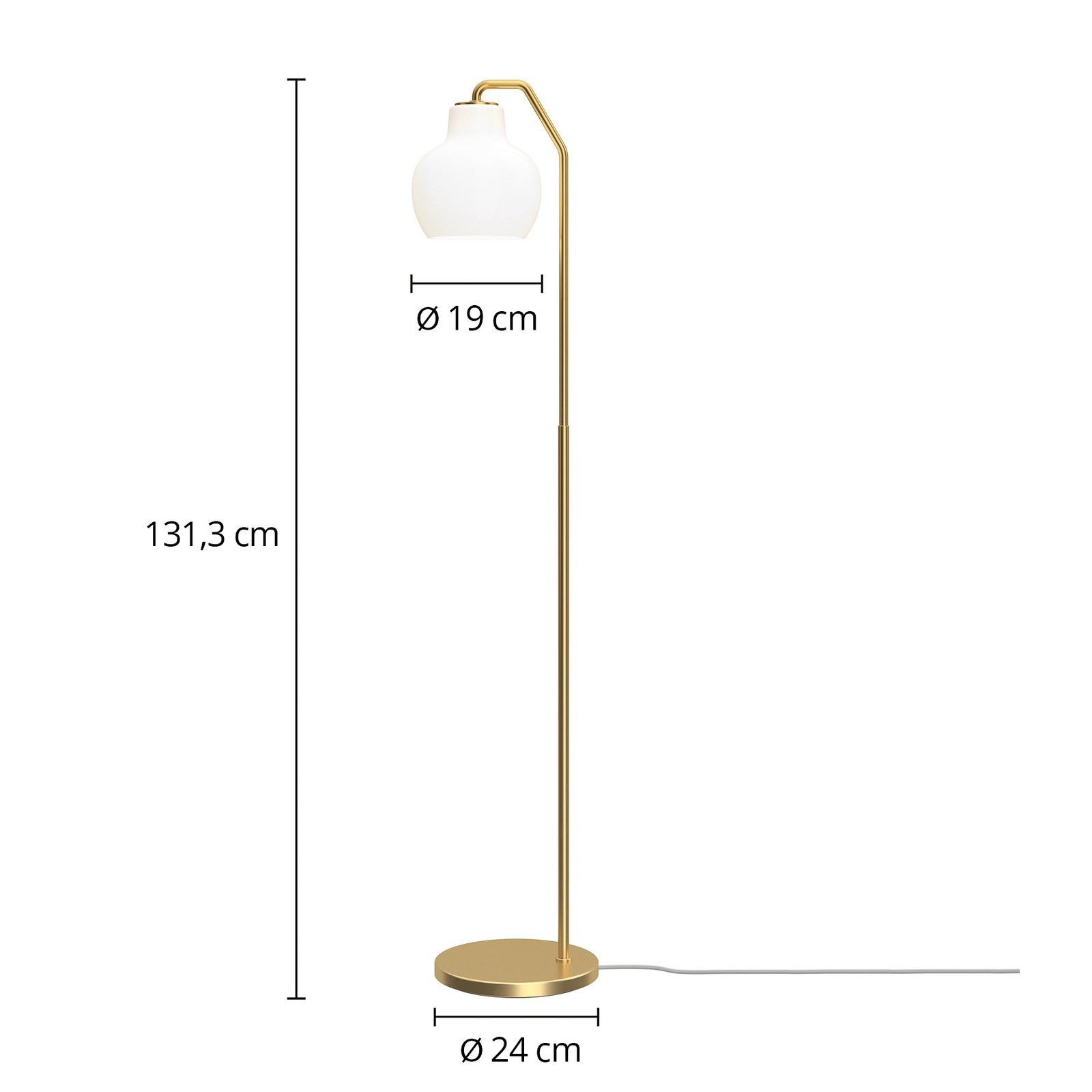 Louis Poulsen lampe sur pied VL Ring Crown, blanc/laiton, E14