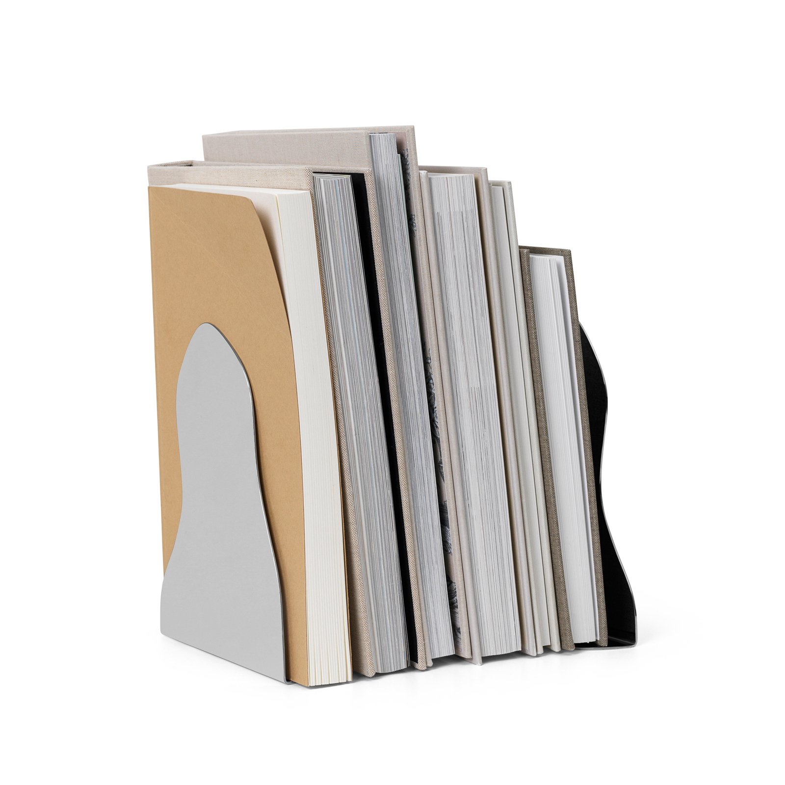 ferm LIVING Serre-livres Pond, acier, miroir, lot de 2