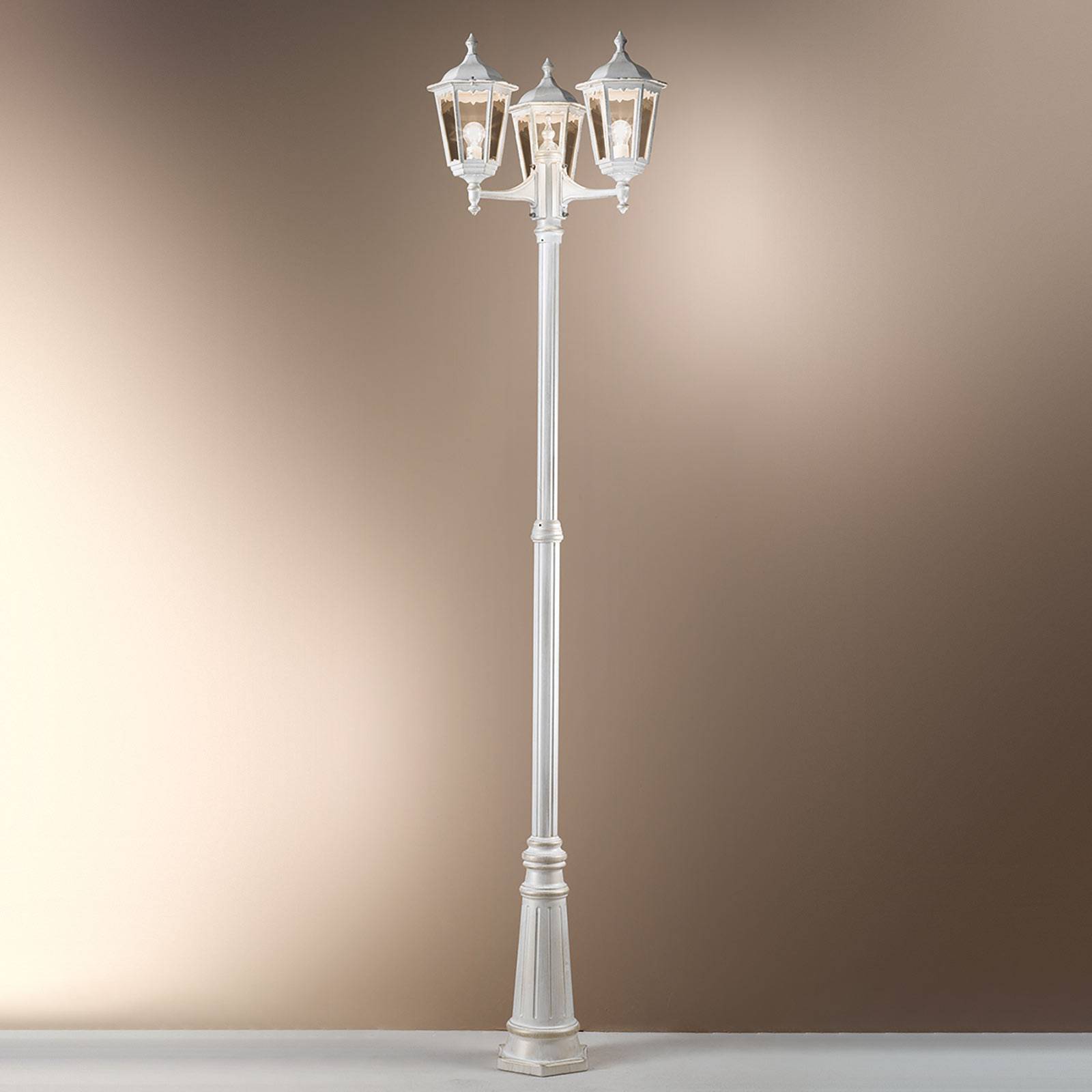 Lampa ogrodowa Puchberg 3-pkt, 255 cm, biało-złota