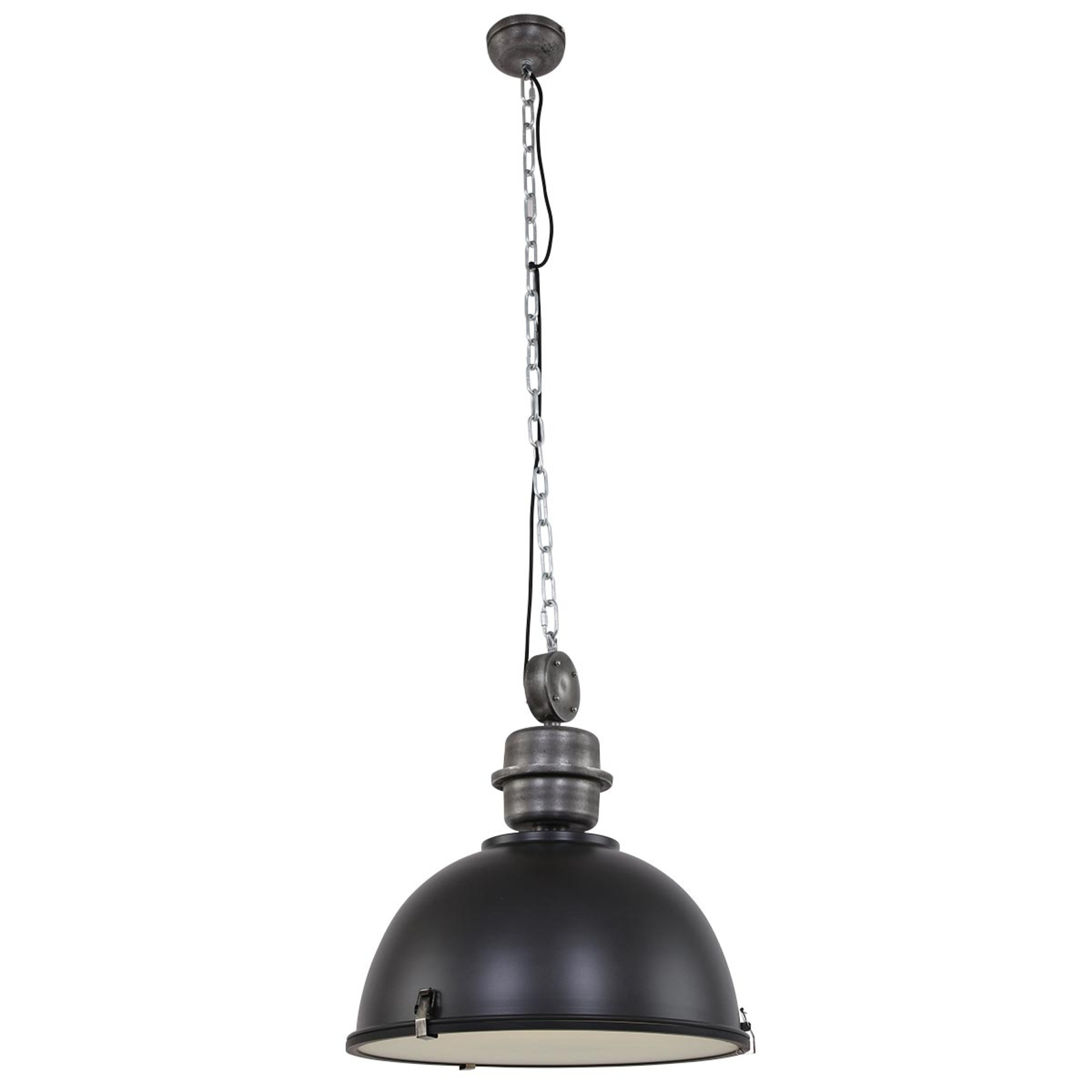 Zwarte industriële hanglamp Bikkel L02