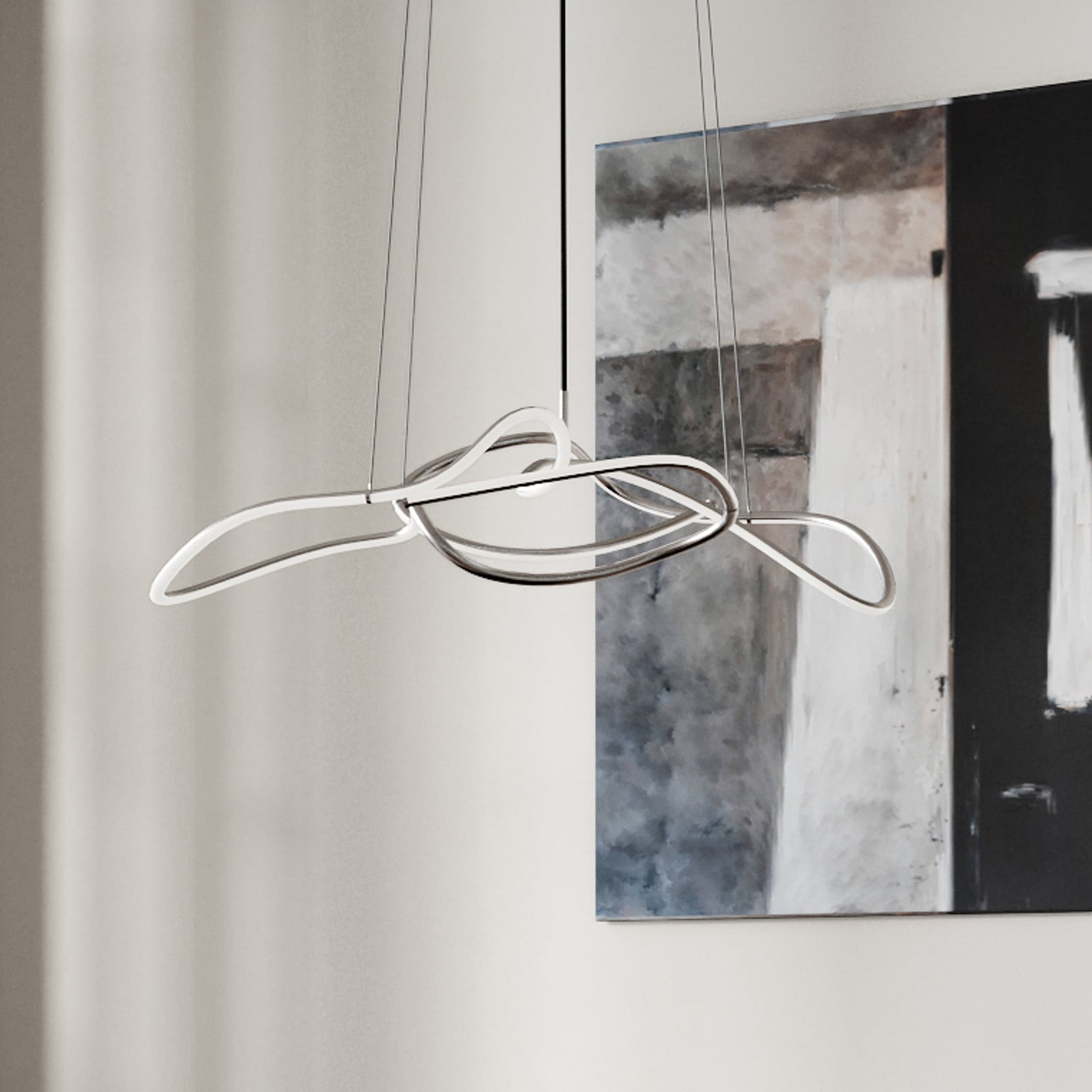 Suspension LED Ghost, 116 cm, chrome