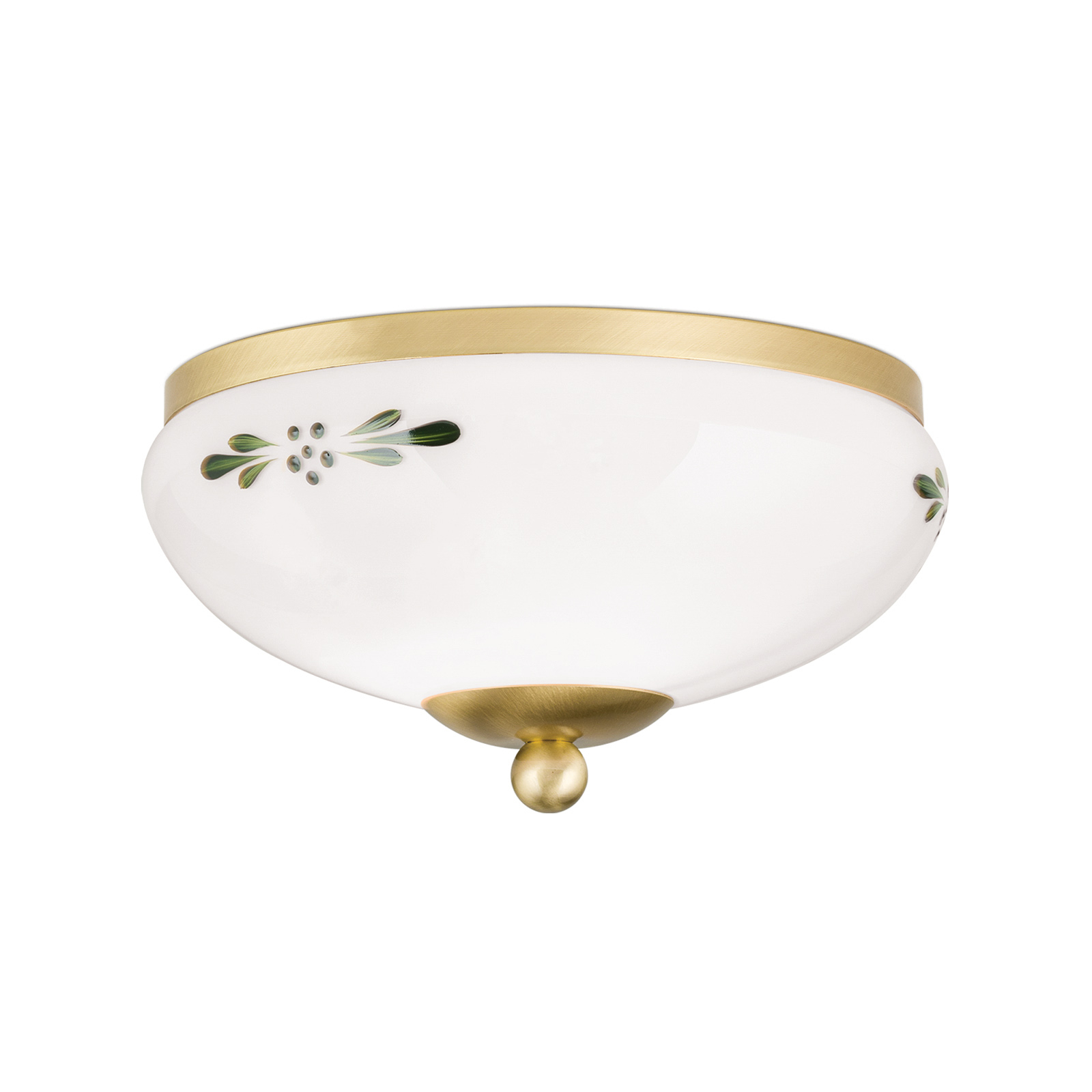 Landhaus ceiling lamp brass opal green Ø 21 cm