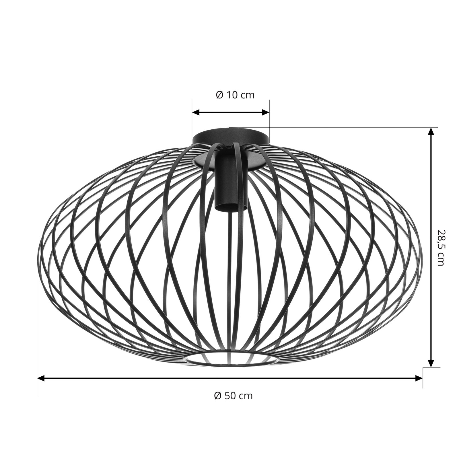 Lindby Maivi ceiling light cage black 50 cm