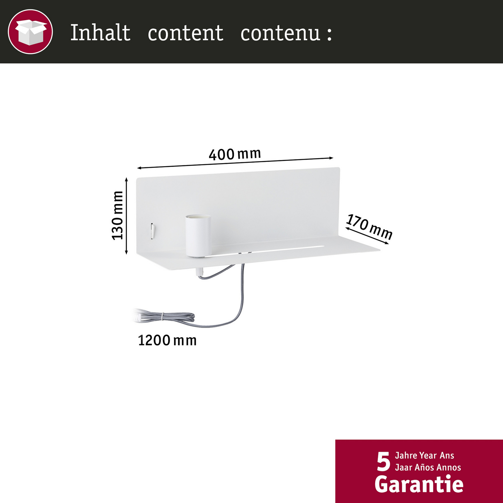 Zidna svjetiljka Devara, mat bijela - Paulmann Zidna svjetiljka Devara, mat bijela - Paulmann