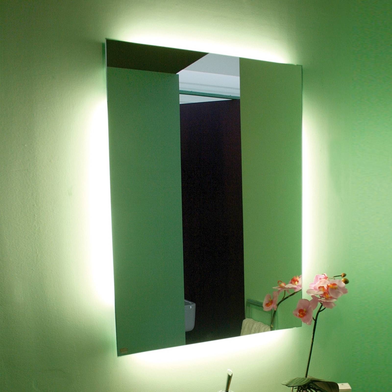 Top Light Epäsuoraan valaistu INLIGHT-peili peili, valkoinen Lasi