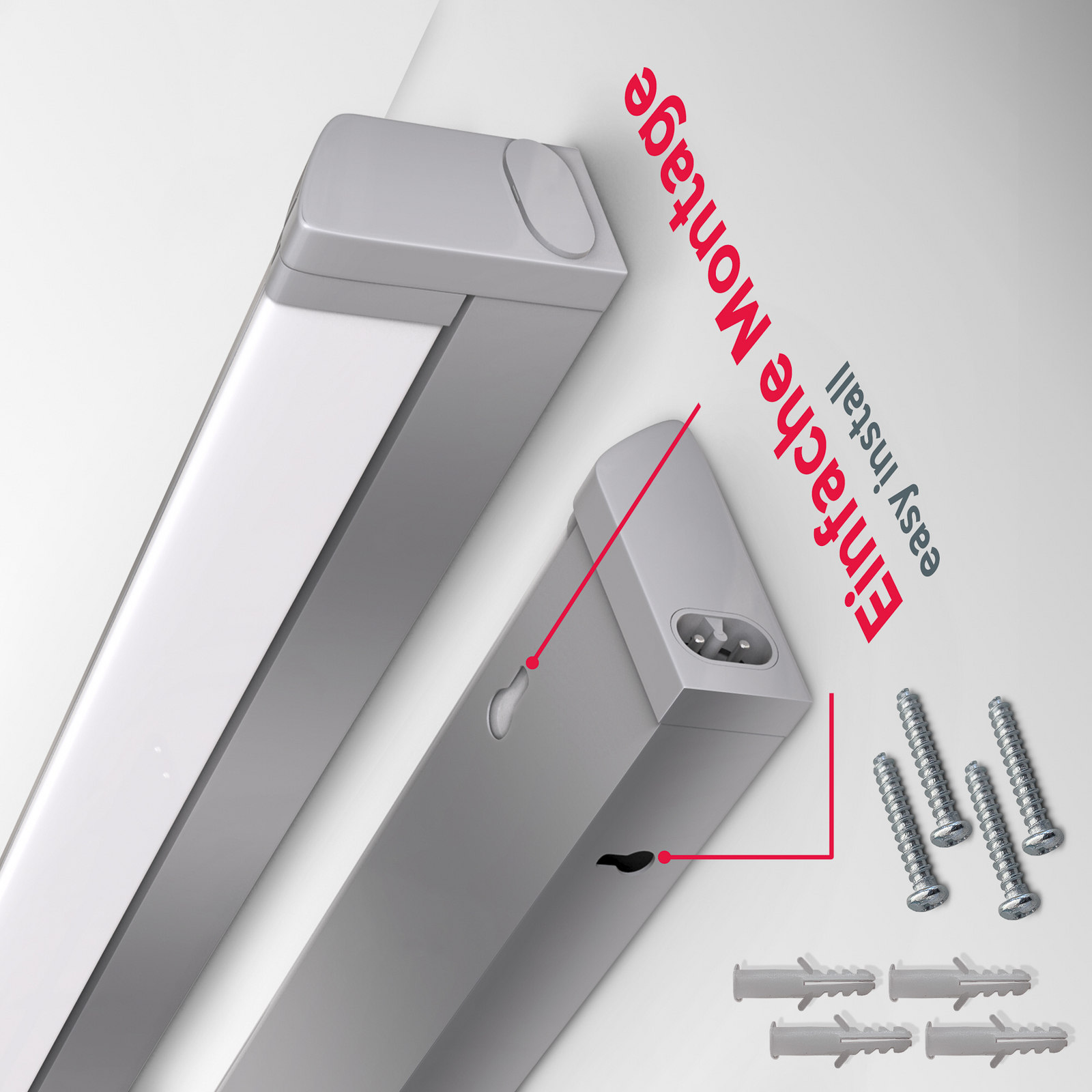 LED meubelverlichting Hike, titaniumkleurig, L 54,7 cm, 4000 K LED meubelverlichting Hike, titaniumkleurig, L 54,7 cm, 4000 K