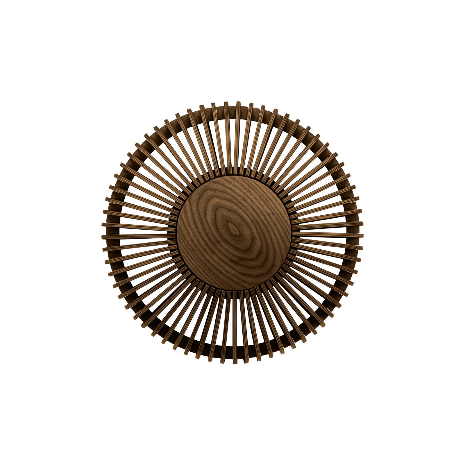 UMAGE Clava up wall light Ø 35 cm dark wood, for Living / Dining Room, oak, ash, veneered wood, E27, 15 W