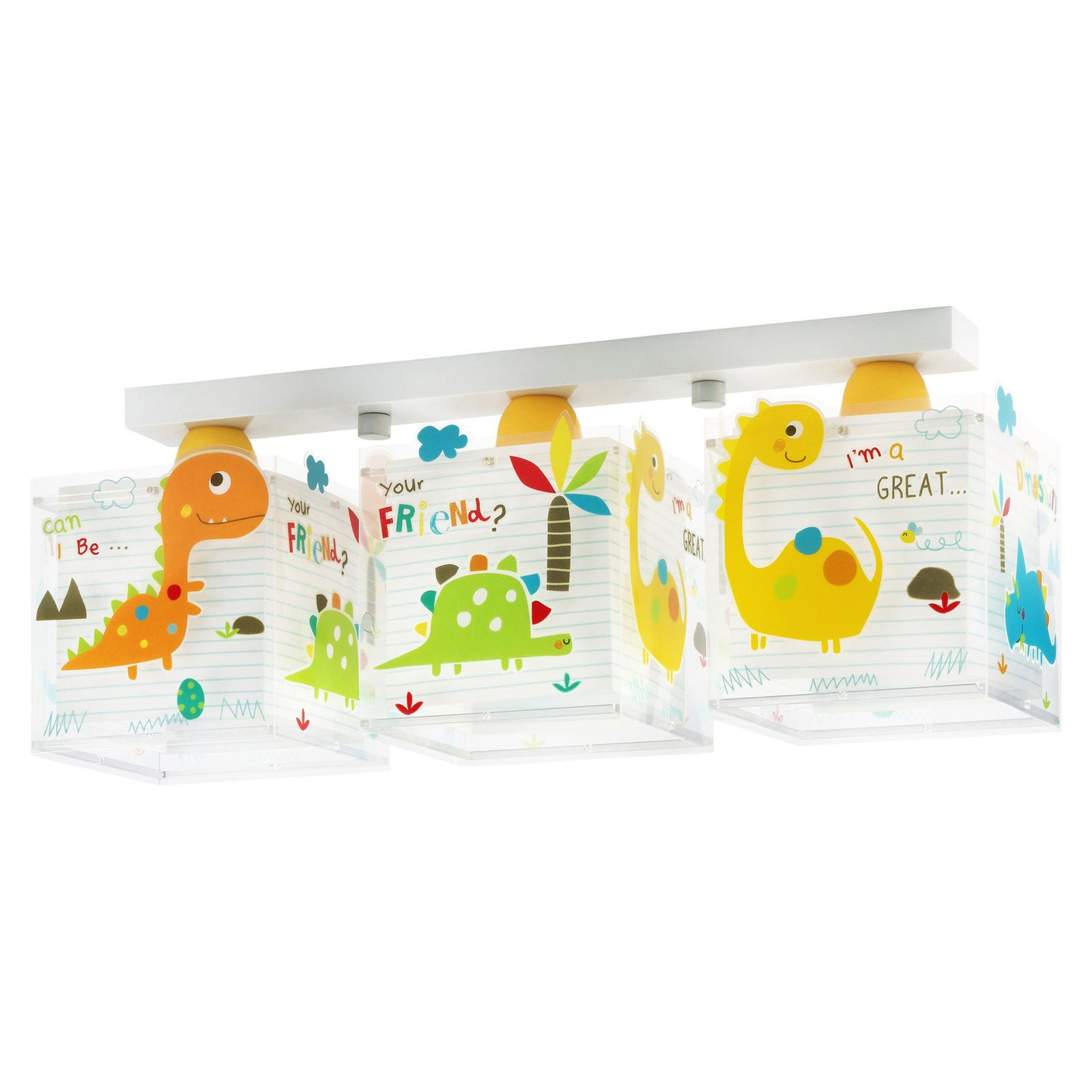 Plafonnier pour enfants Dinos, à 3 lampes