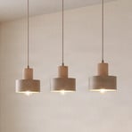 Hängeleuchte Rif Wood, beige/buche, Länge 67 cm, dreiflammig