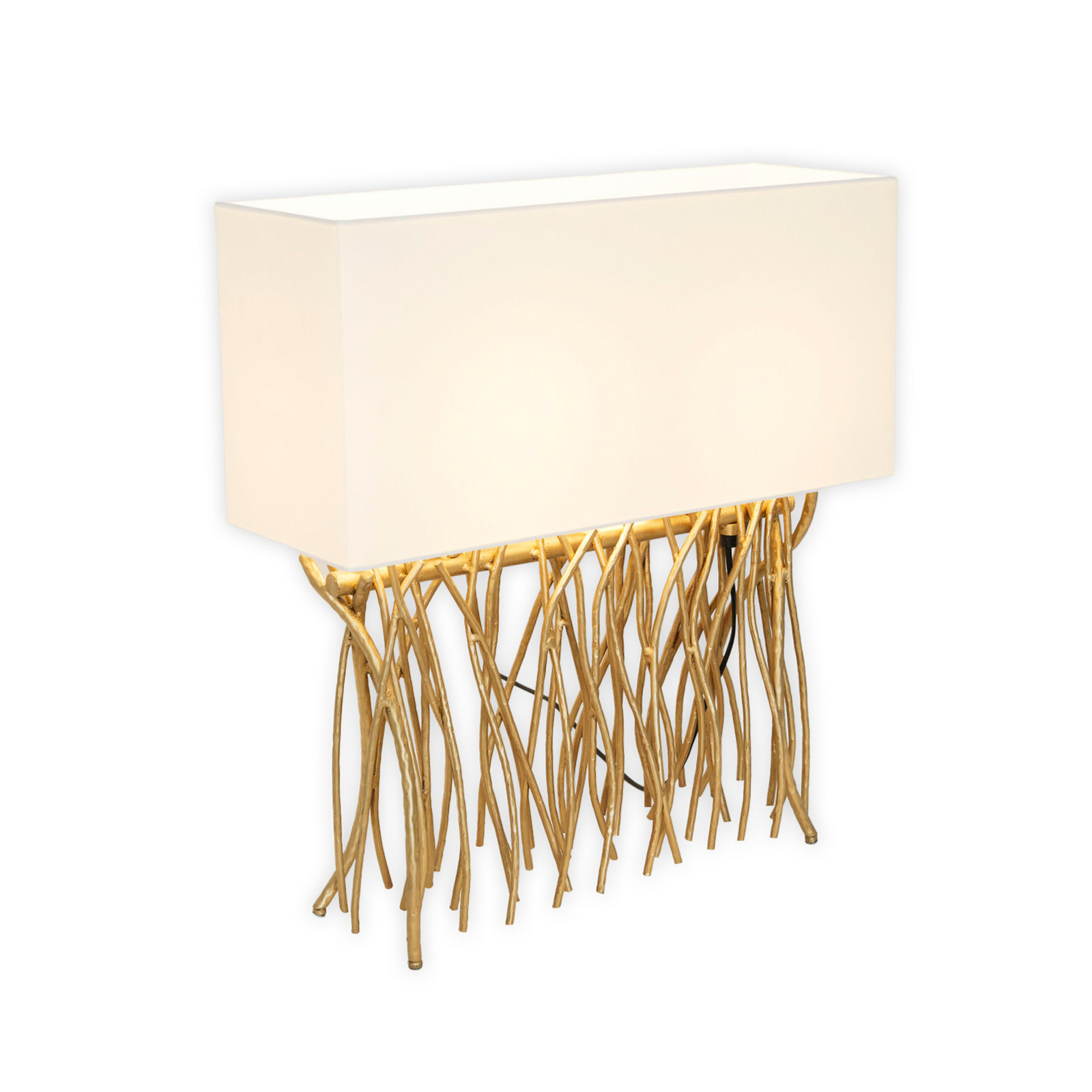Lampada da tavolo CAPRI, oro/ecru, altezza 51 cm, metallo, 2 x E14