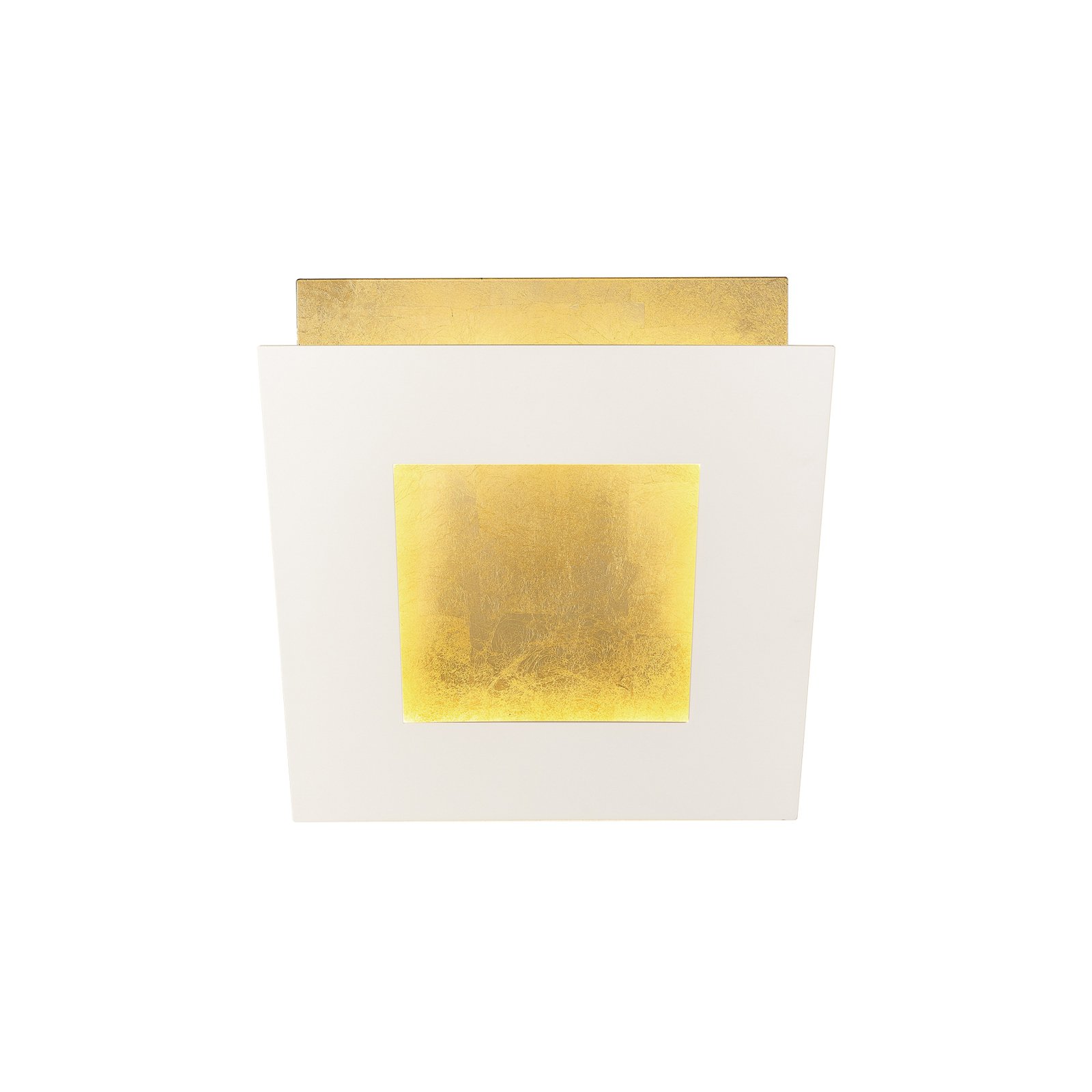 LED-vägglampa Dalia, vit/guld, 18 x 18 cm, aluminium