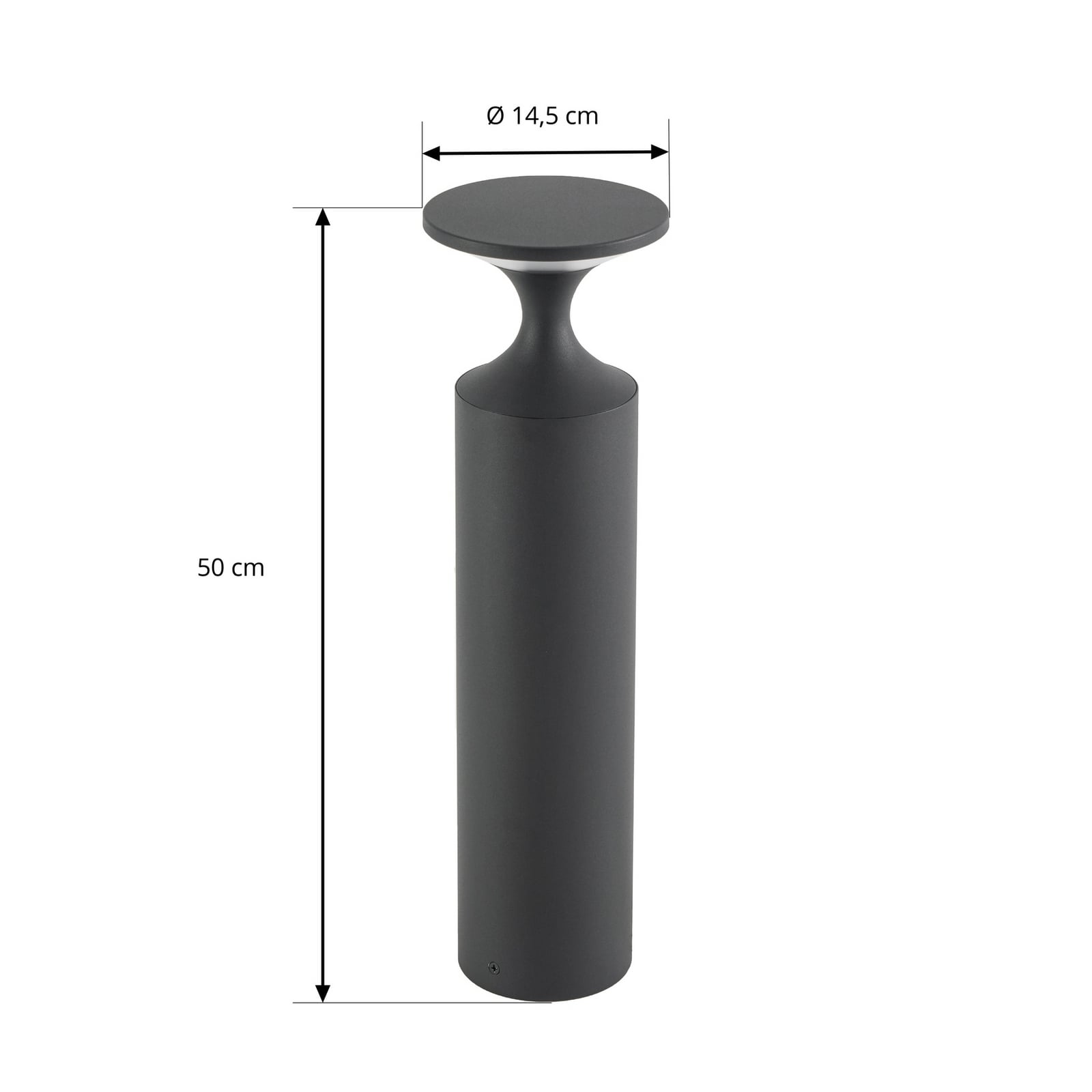 Lucande LED-Wegeleuchte Navor, Höhe 50 cm, schwarz, IP65