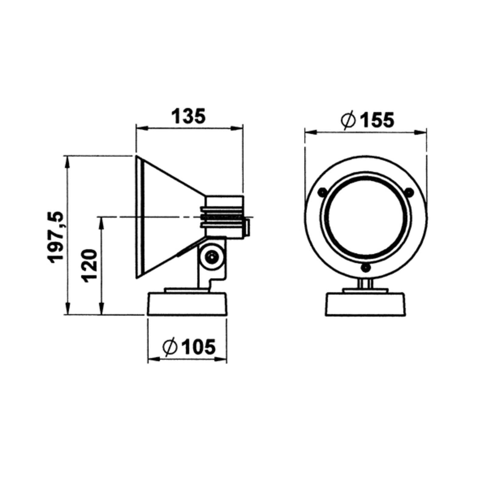 Spot de perete 643 W, alb, IP54, E27, aluminiu, rotitor