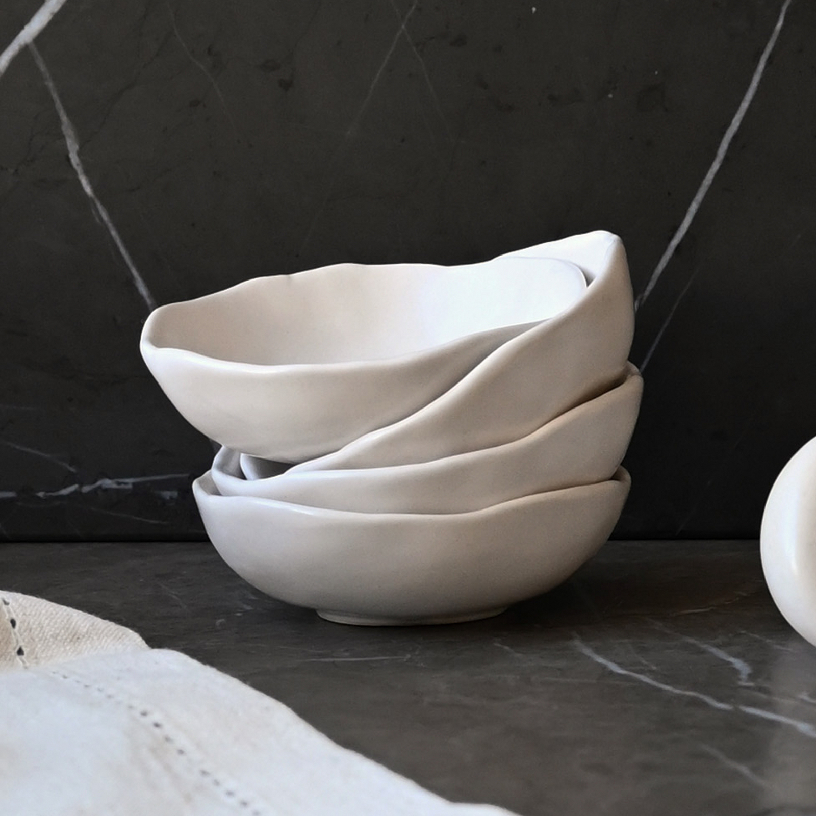 Miska Native, wysokość 3 cm, zestaw 4 sztuk, biała – 101 Copenhagen