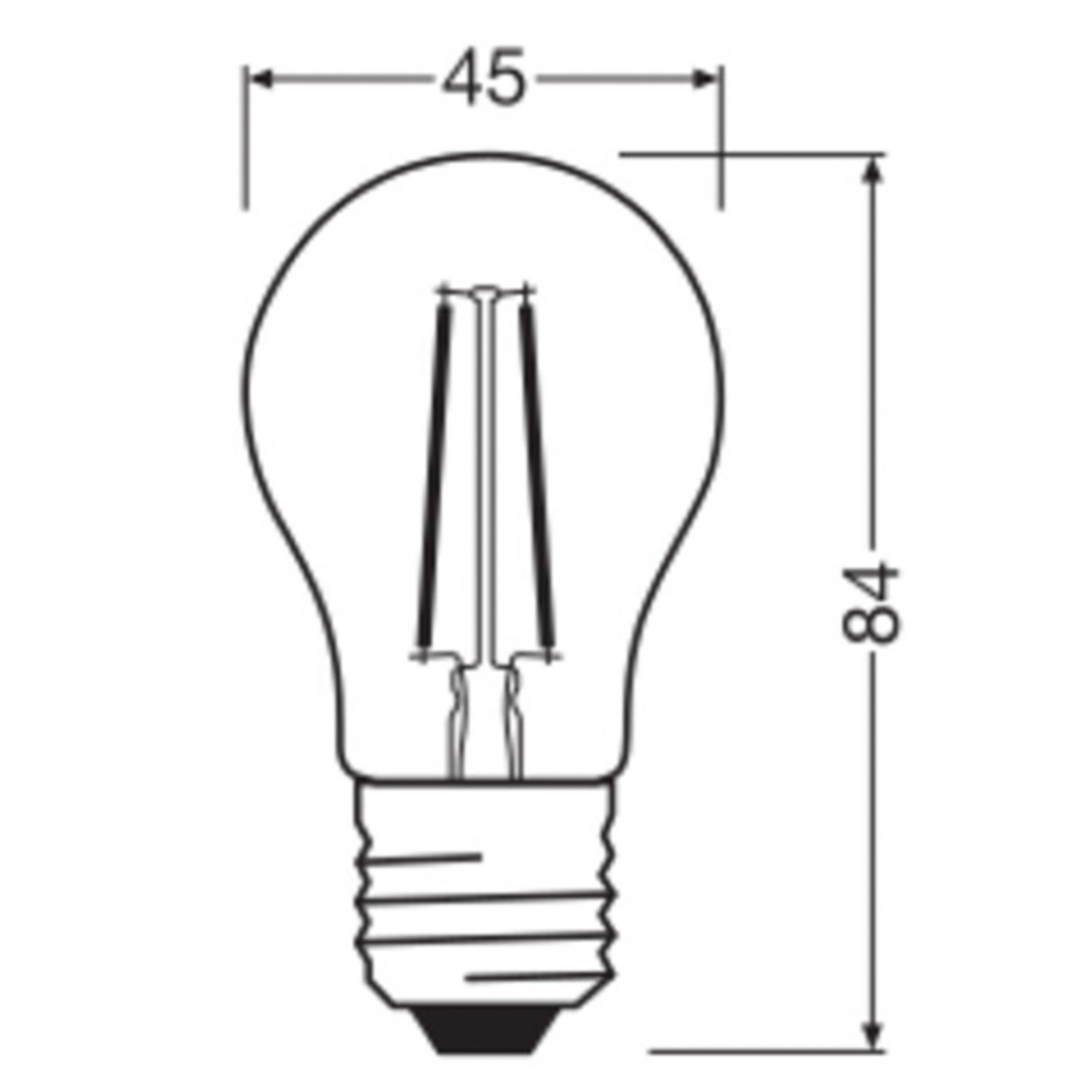 Ampoule LED OSRAM goutte P45, E27 1 W filament 2 700 K
