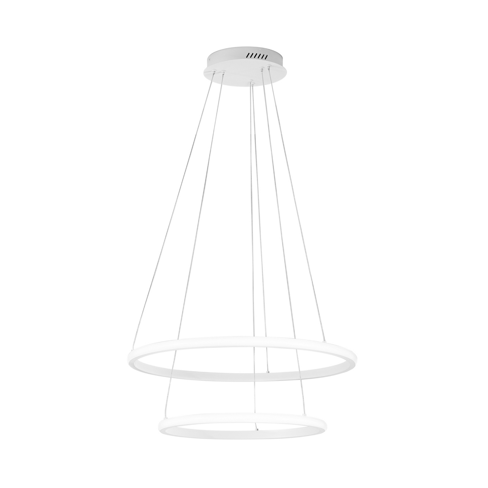 Candeeiro suspenso LED Axis, Ø 60/40 cm, branca, metal, CCT, RGB