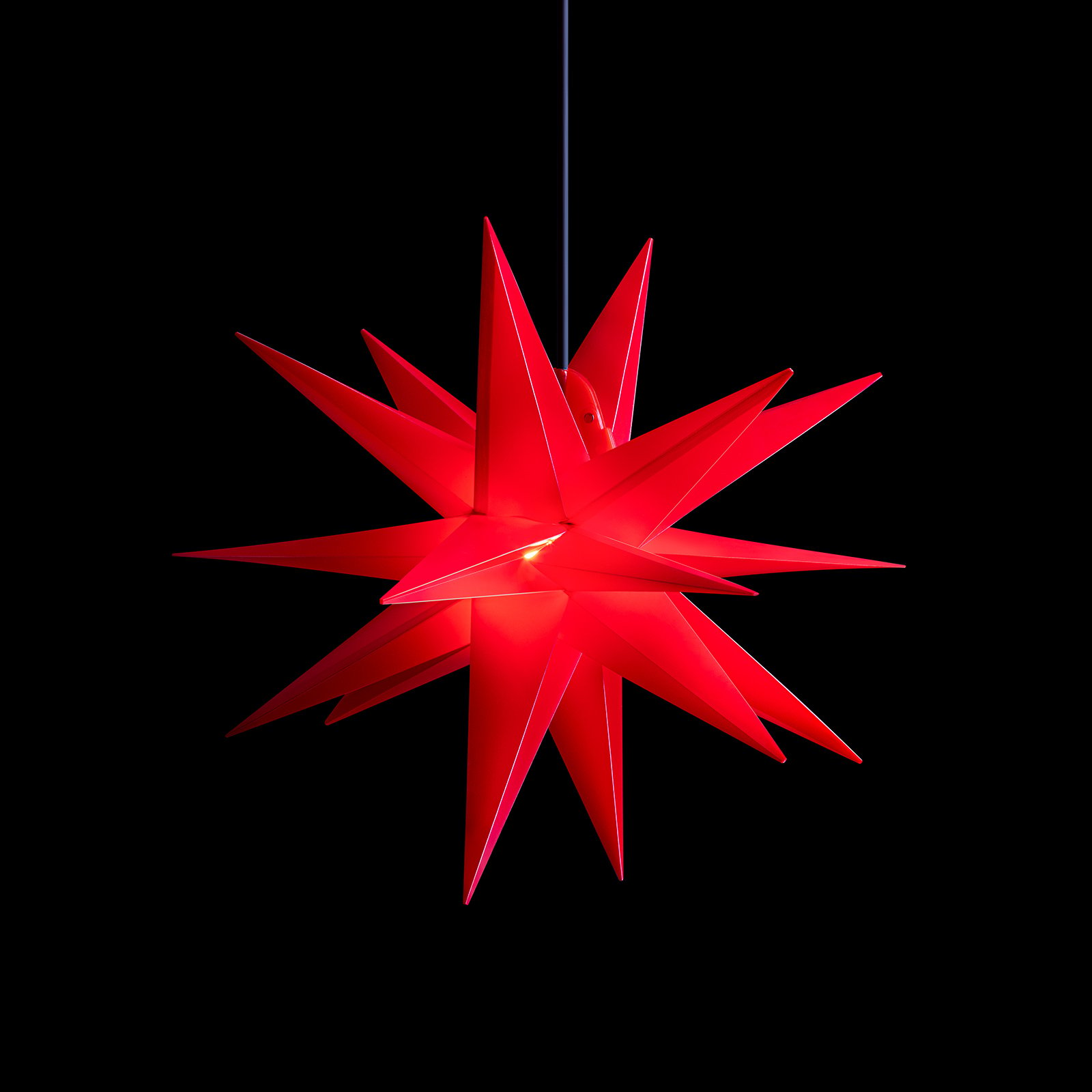 Dekorasjonstjerne, 18-spisser, Ø, 40 cm rød