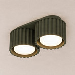 Deckenleuchte Aura 2, olivgrün, 2-flg., Länge 21 cm, GX53
