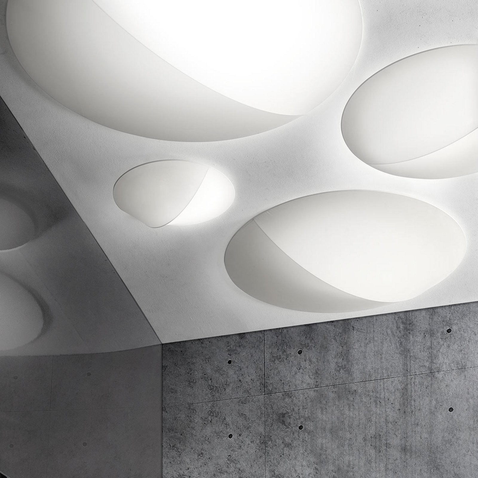 Axo Light Axolight Nelly plafonieră textilă albă 100 cm - Camera de zi / sufragerie - design - Țesătură / Textil
