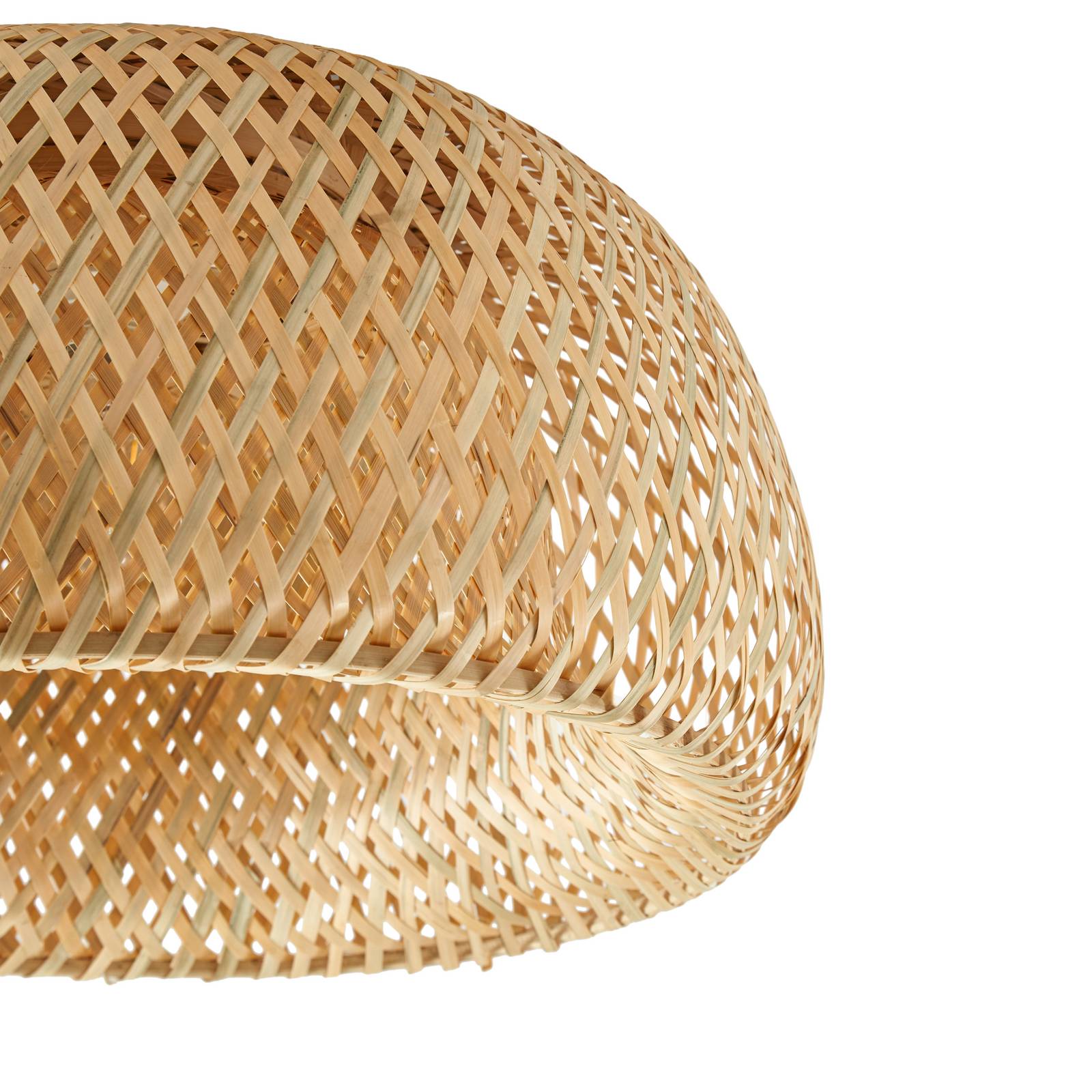 Lampa sufitowa Lindby Jadwiga, średnica 45 cm, bambus, E27