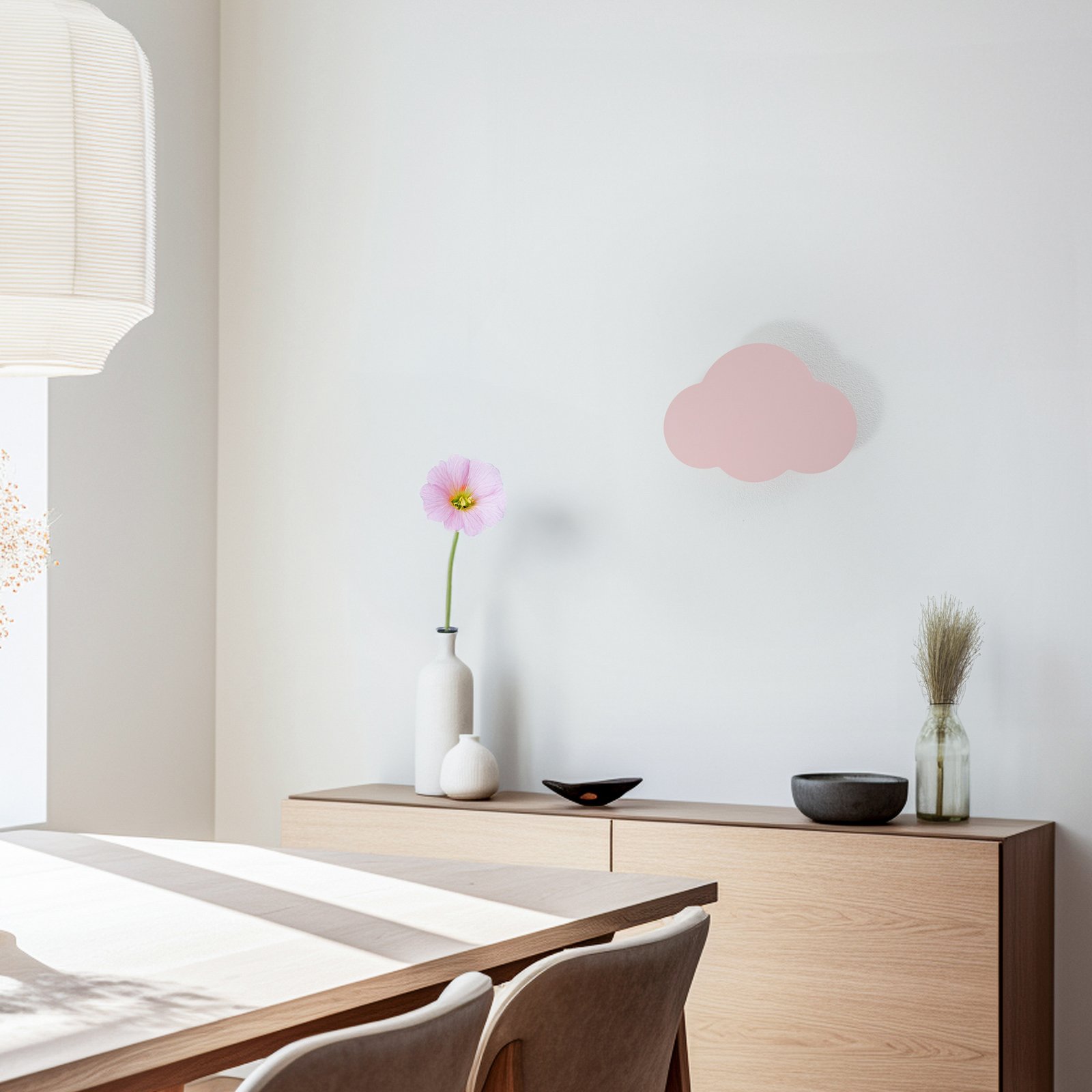Cloud wall light, pink, 38 cm wide, metal, cloud, G9 Cloud wall light, pink, 38 cm wide, metal, cloud, G9