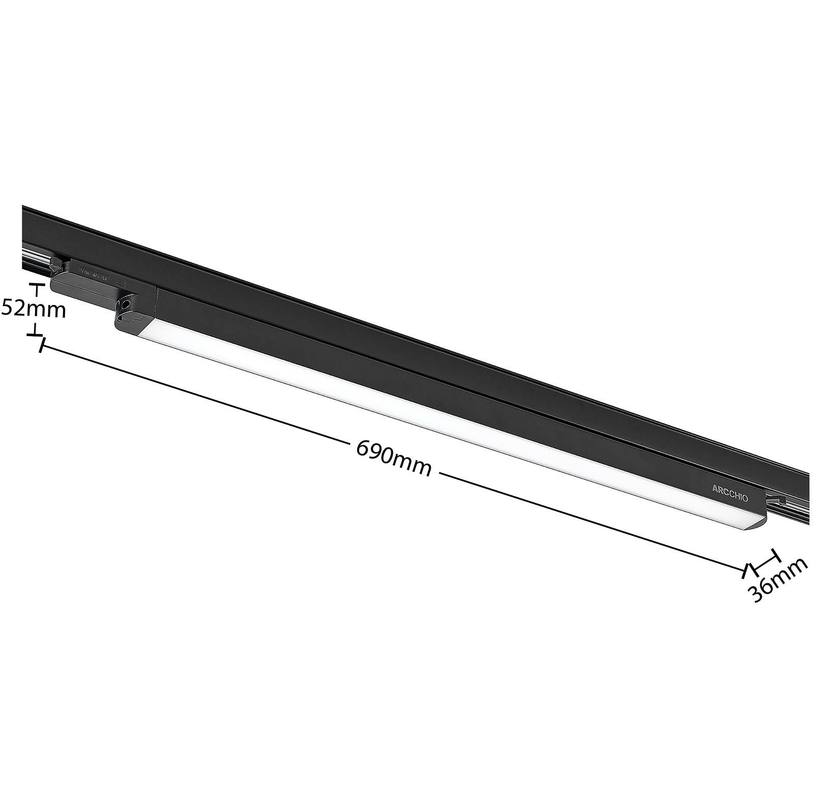 Oprawa szynowa LED Arcchio Harlow, czarna, 69 cm, 4000 K