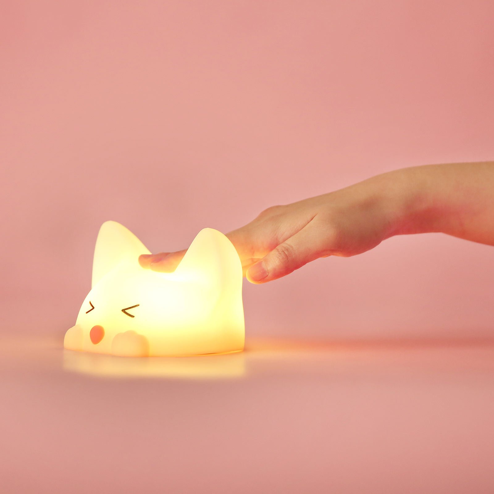 Lampka nocna LED Catty Cat, 7 kolorów + dźwięk