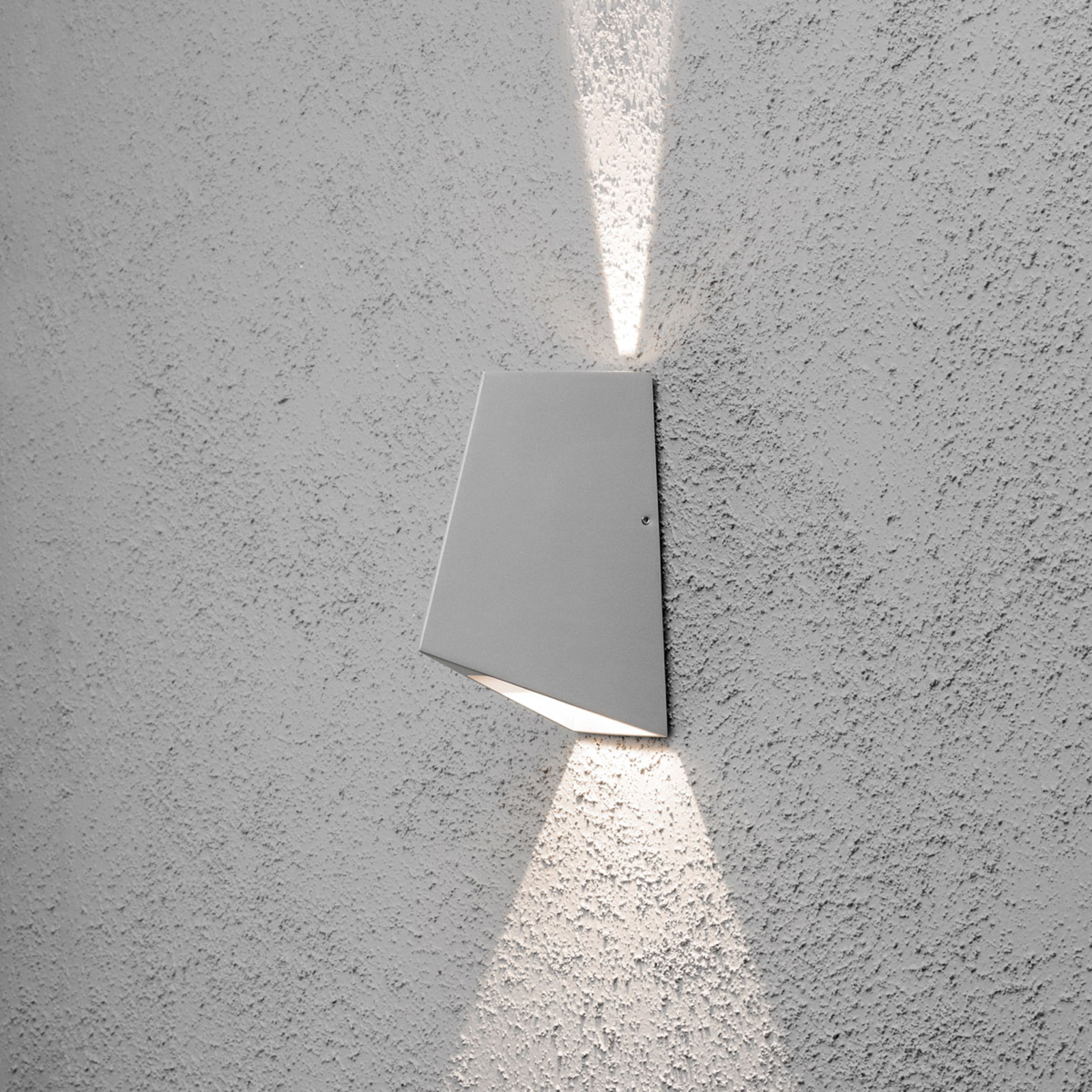 Konstmide Imola LED outdoor wall light, 2-bulb, aluminium, glass, 4 W, energy efficiency: A+, W: 9 cm, H: 19.5 cm