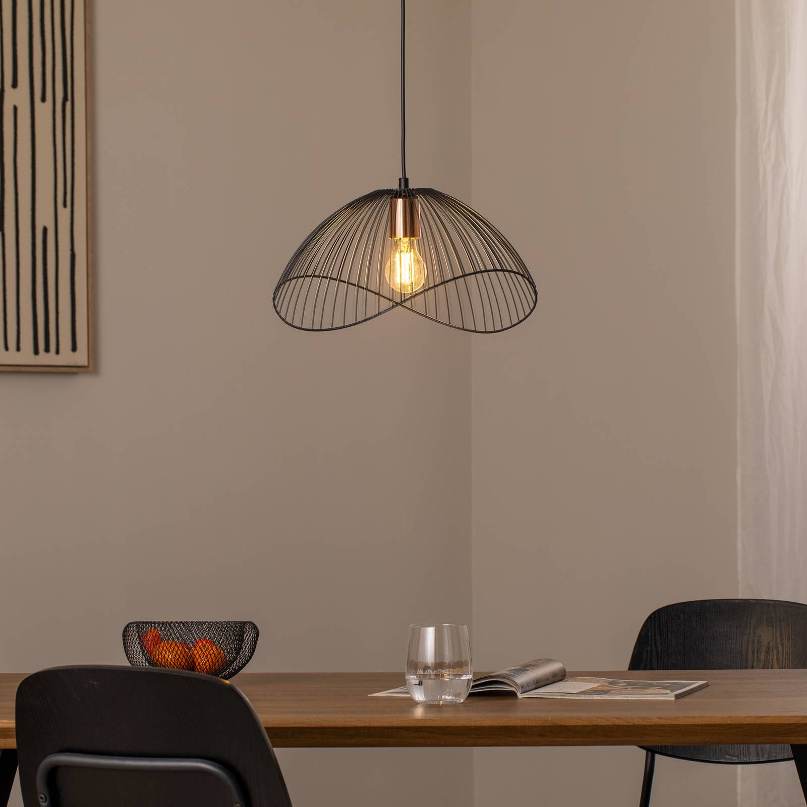 Hängeleuchte Telma, schwarz, Ø 38 cm, Metall günstig online kaufen