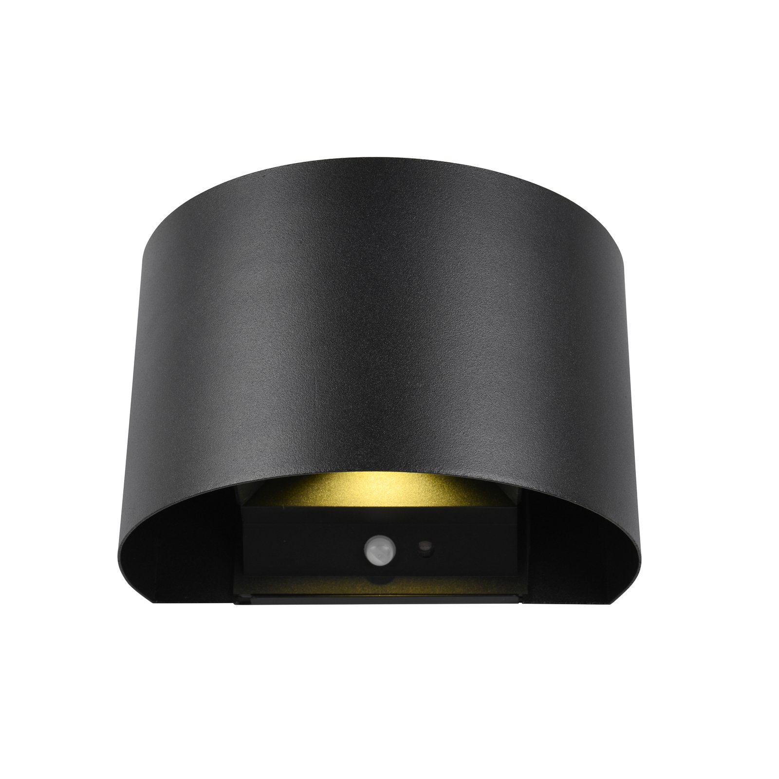 LED-uppladdningsbar utomhusvägglampa Talent, svart, bredd 16 cm Sensor