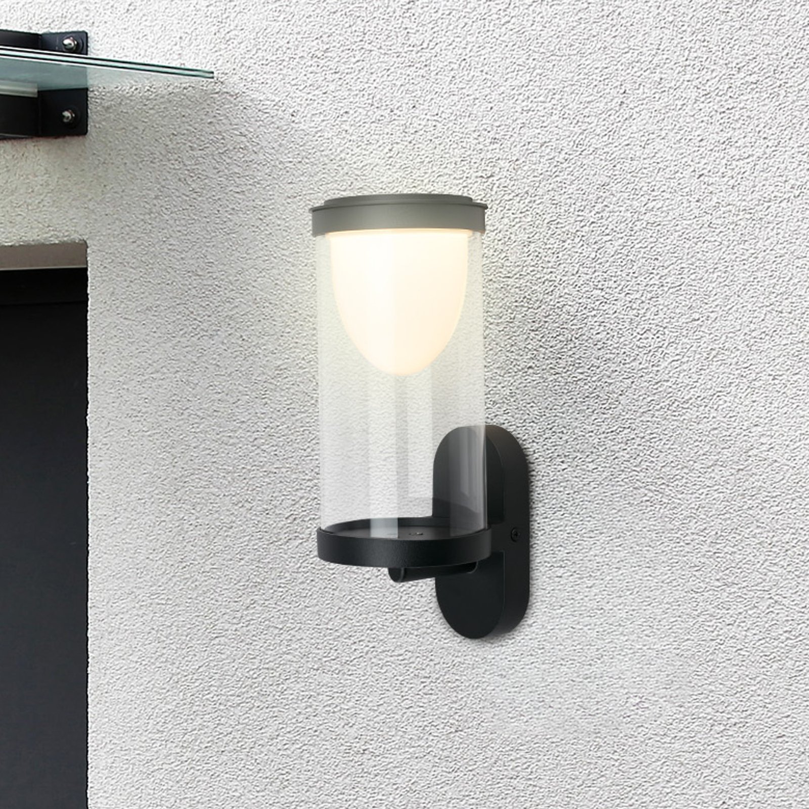 LED outdoor wall light 3930015, black, touch dimmer