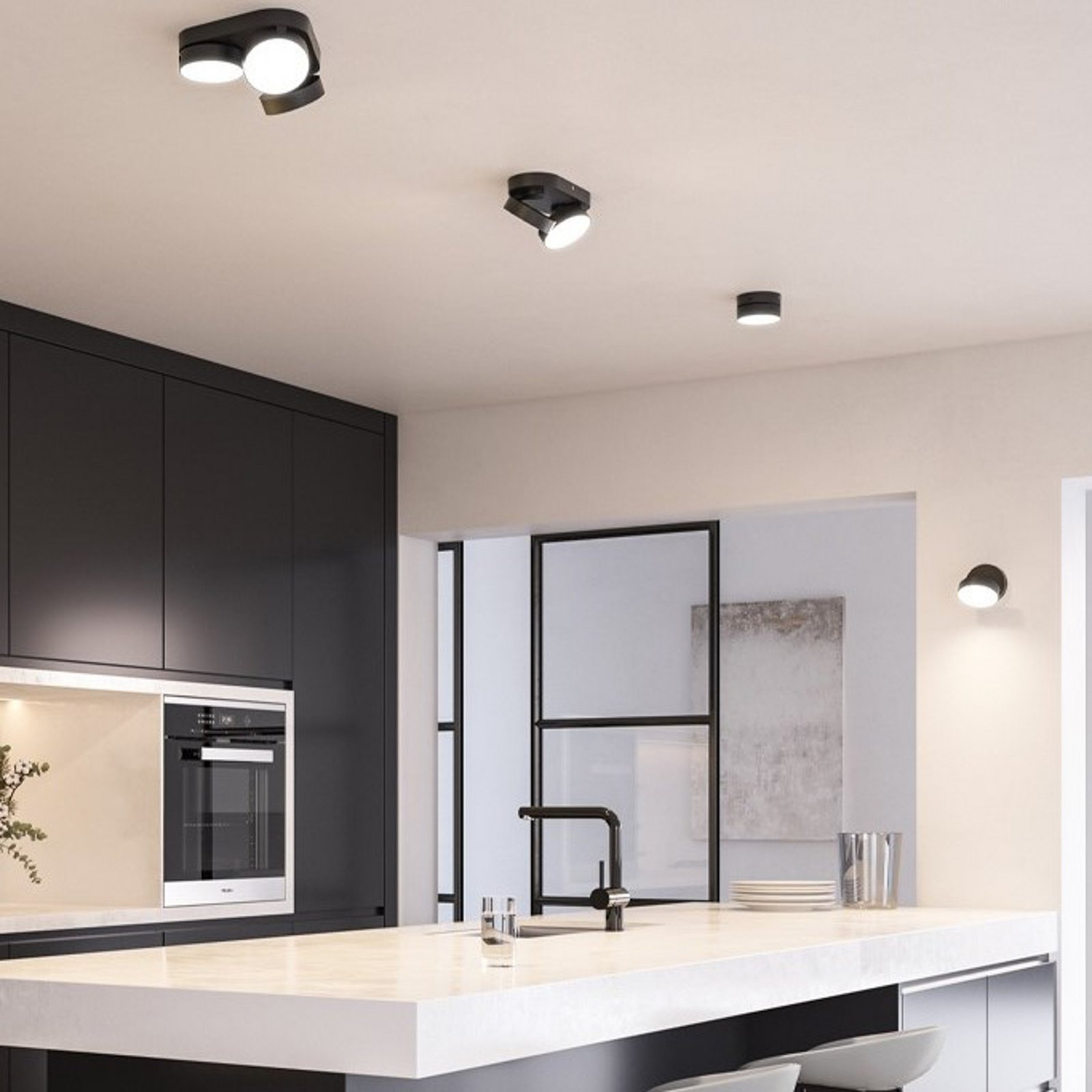 Spot pour plafond LED Stanos CCT, 2 lampes, noir