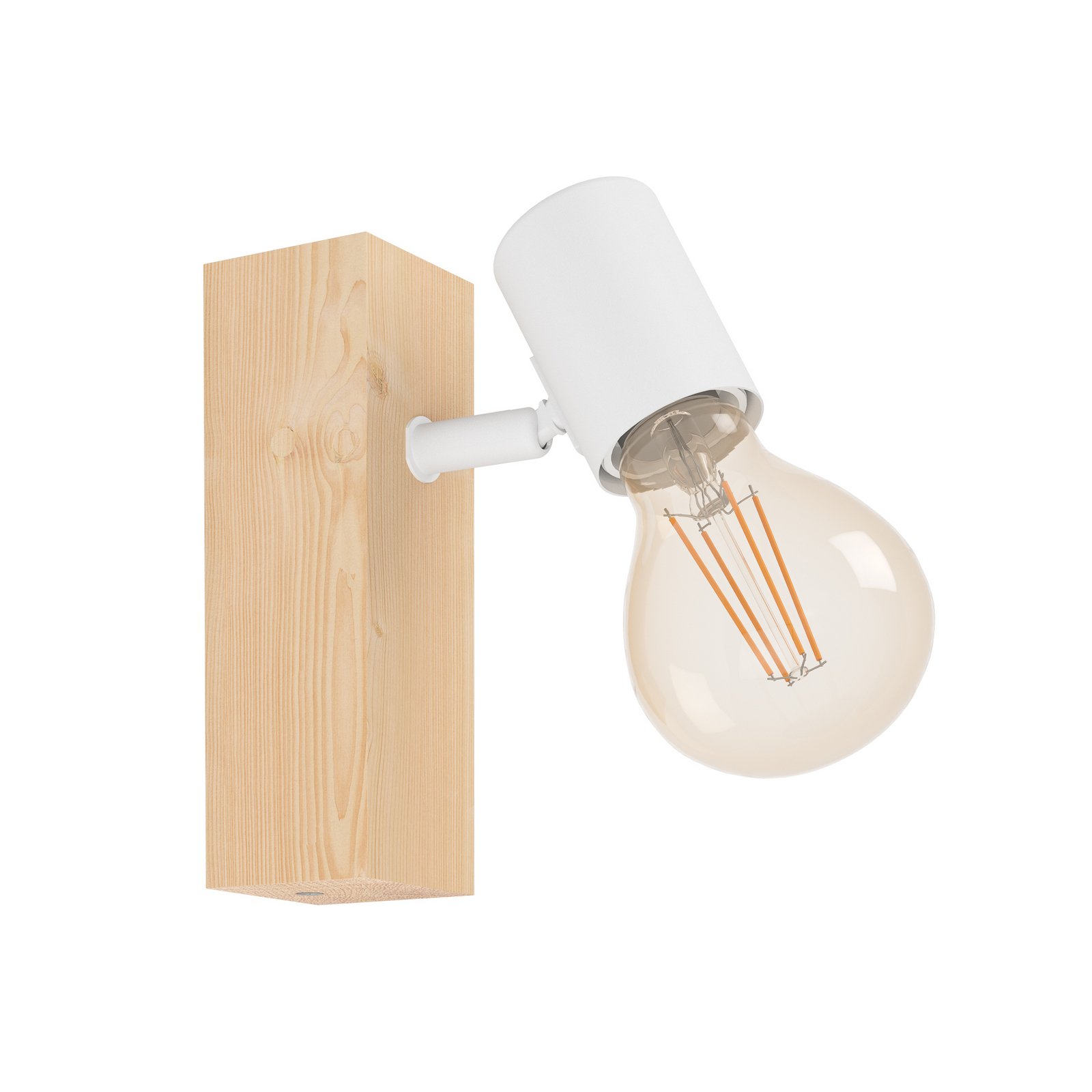 Wandleuchte Townshend 3 aus Holz, weiß