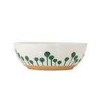 Bol Linora, blanc/vert, hauteur 9 cm, céramique - Bloomingville