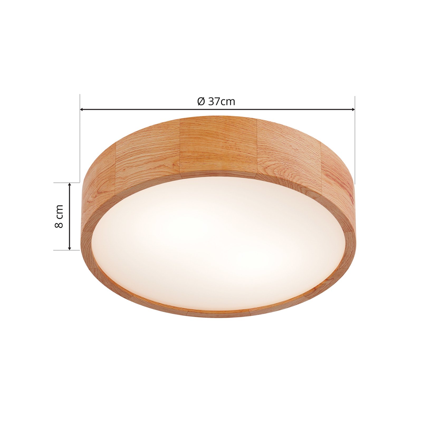 Kerio Deckenleuchte Ø 37 cm, Eichenholz natur - Envostar