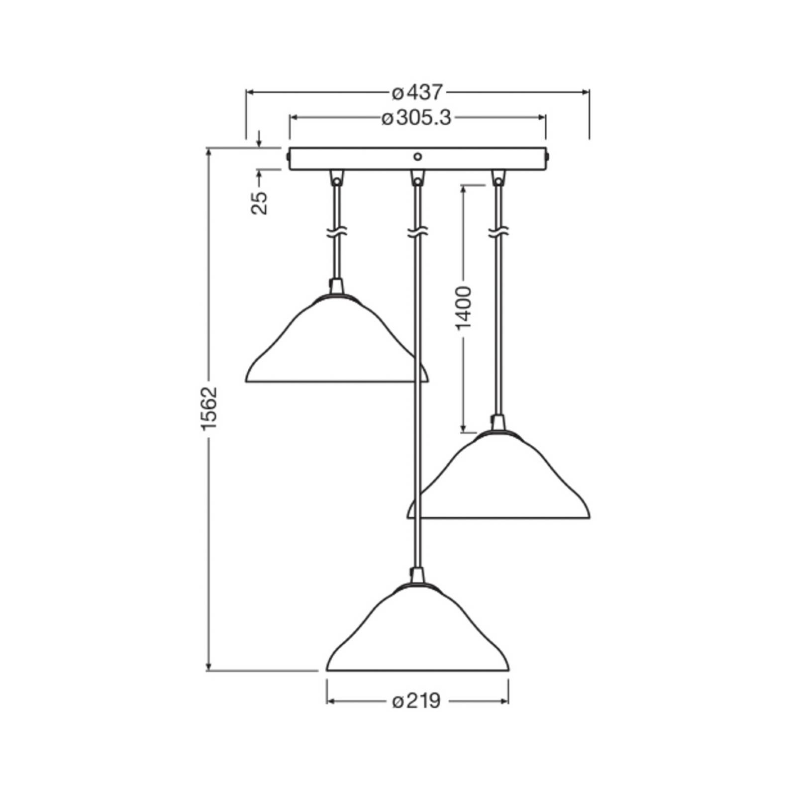 Żyrandol OSRAM Decor Lotus Leaf, 3-punktowa, biała, papier, E14