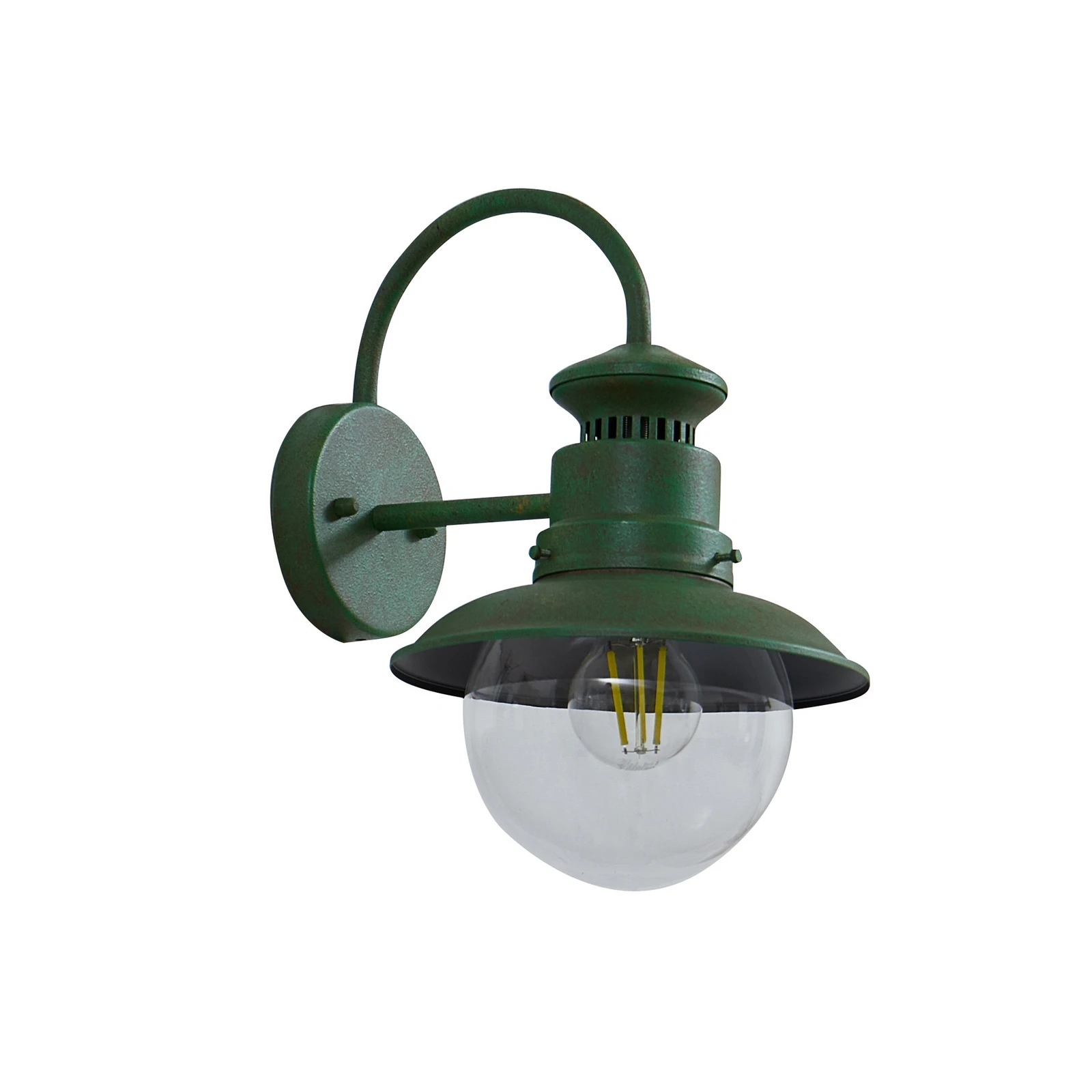 Candeeiro de parede exterior Lindby Celinor, verde, aço, Ø 15 cm